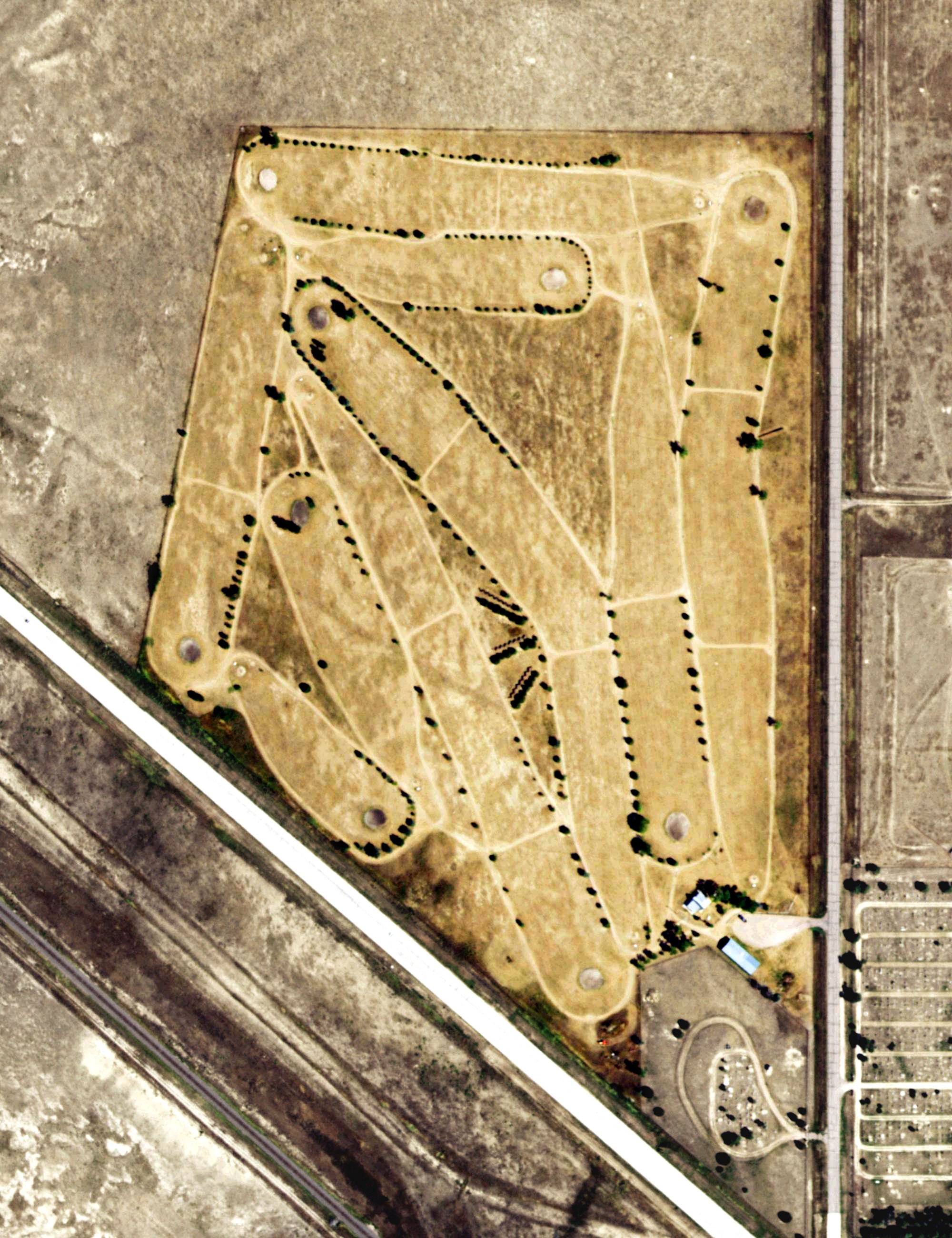 Aerial view of Hugo Golf Cource, CO
