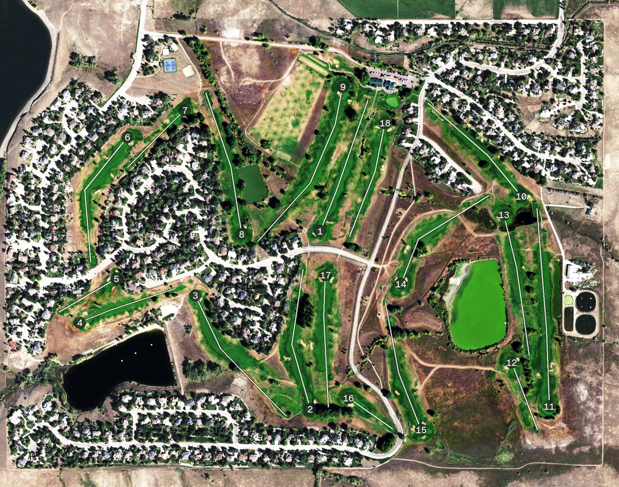 Aerial view of Lake Valley Golf Club, CO
