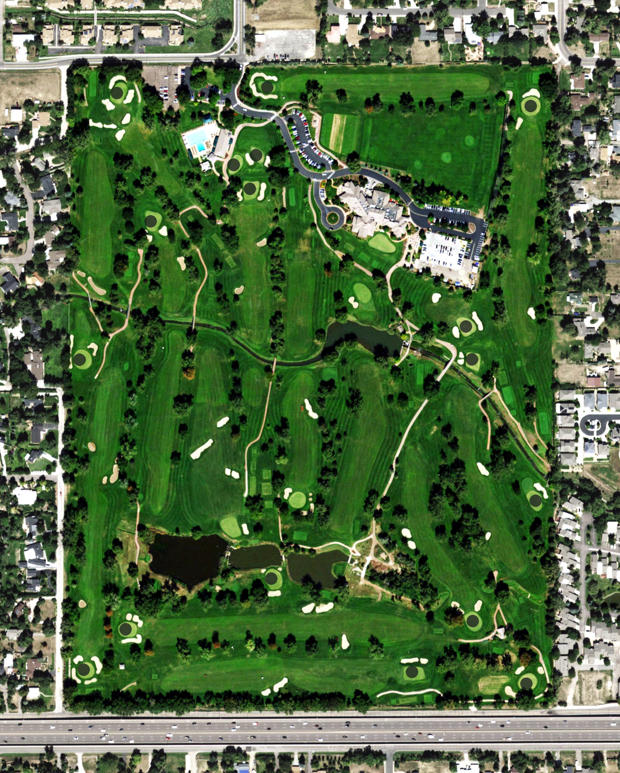Aerial view of Lakewood Country Club, CO
