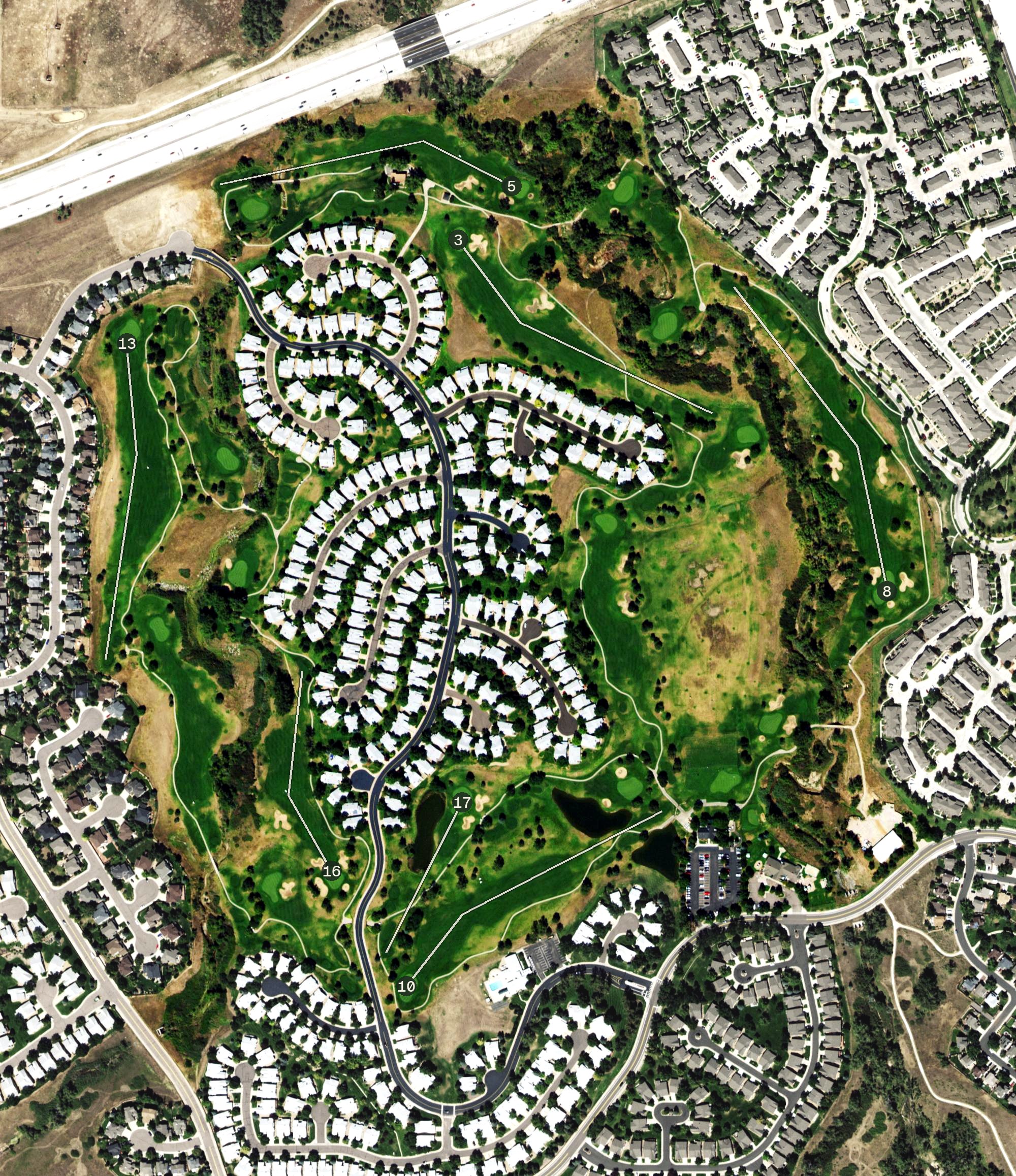 Aerial view of Links Golf Course, CO