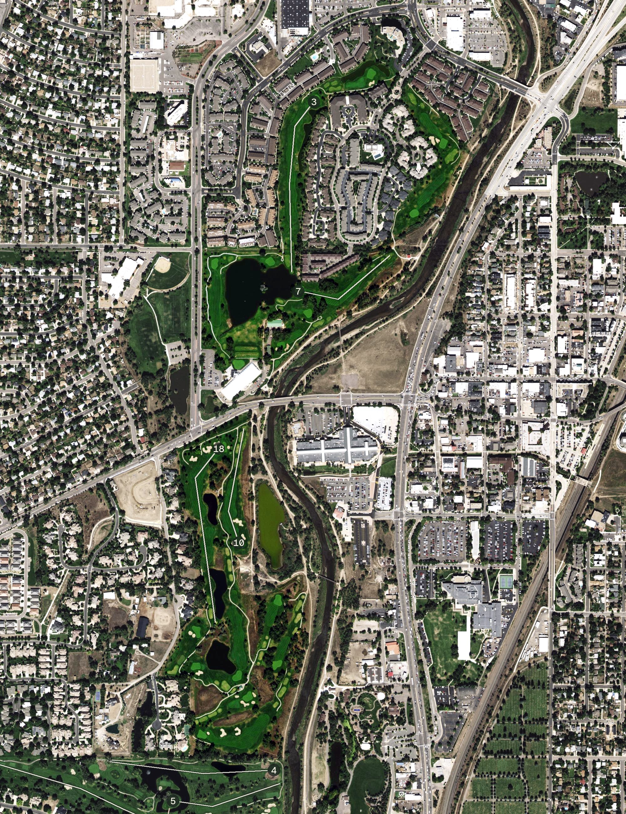 Aerial view of Littleton Golf Course, CO