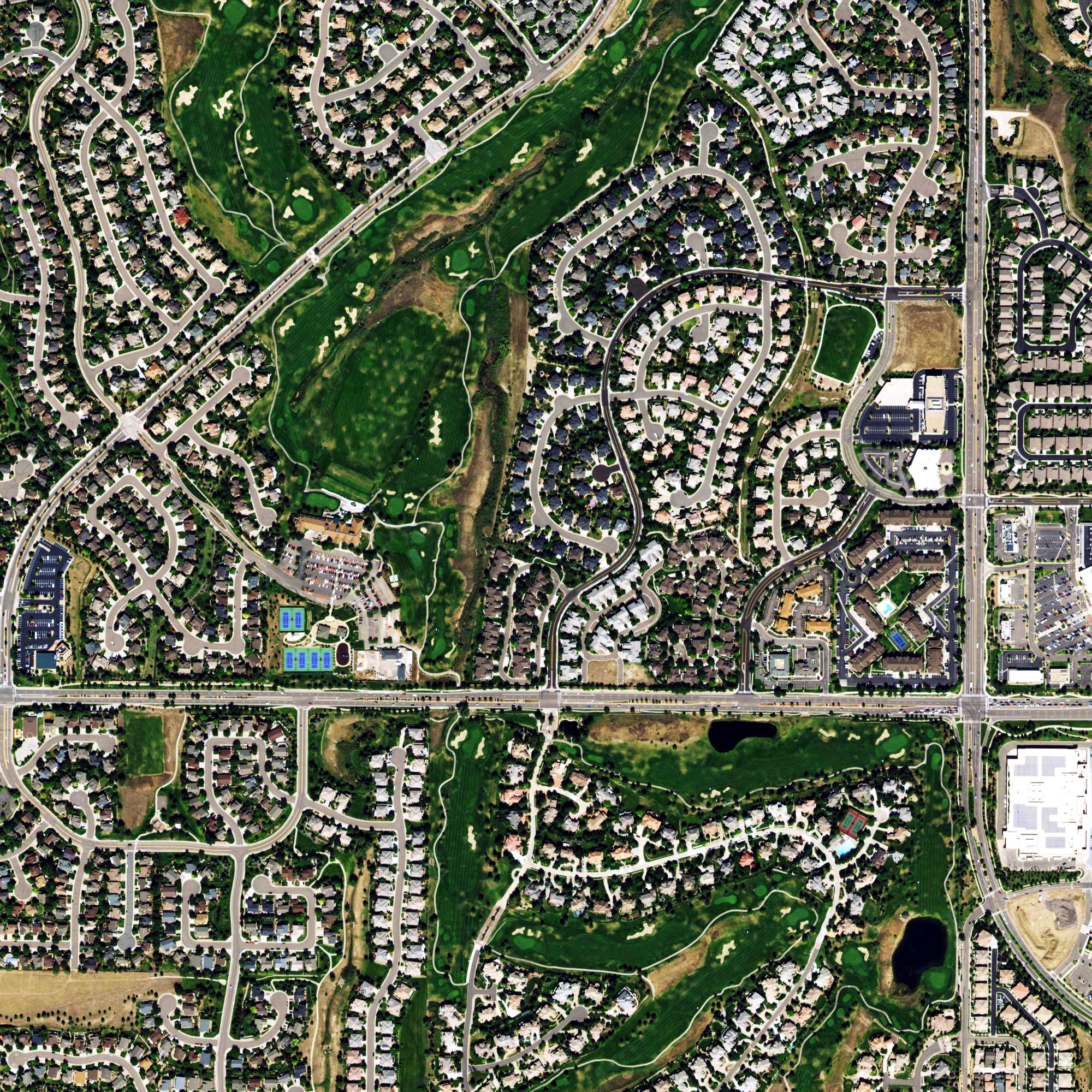 Aerial view of Lone Tree Golf Club, CO