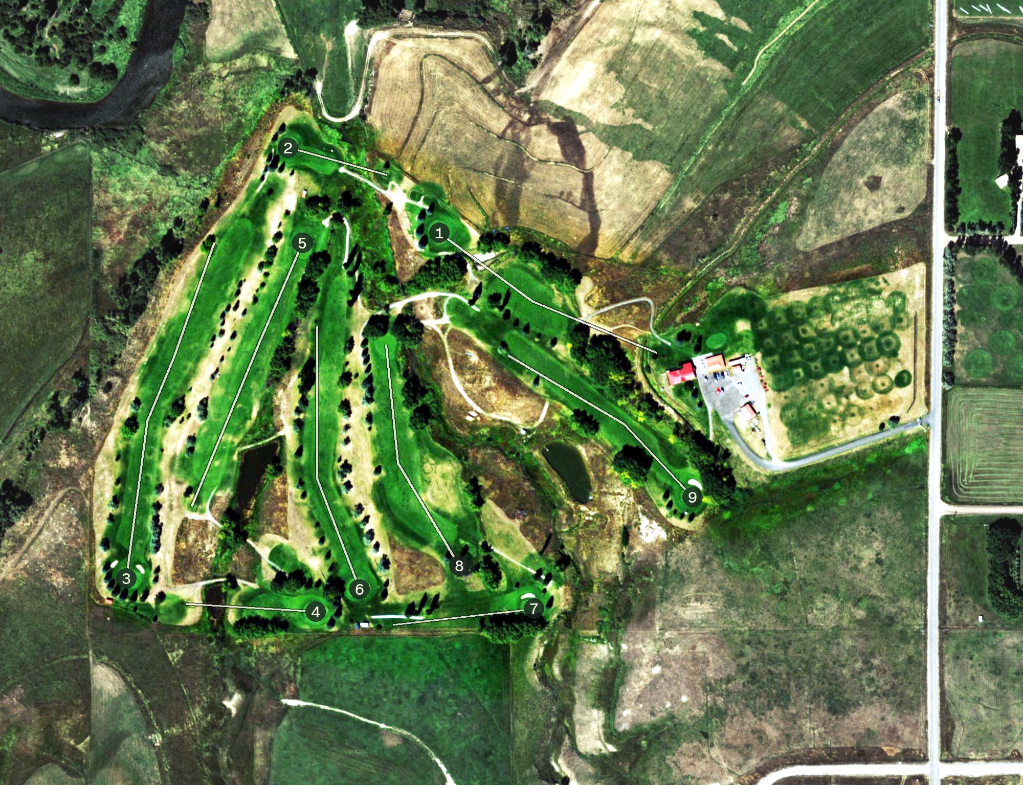Aerial view of Meeker Golf Course, CO