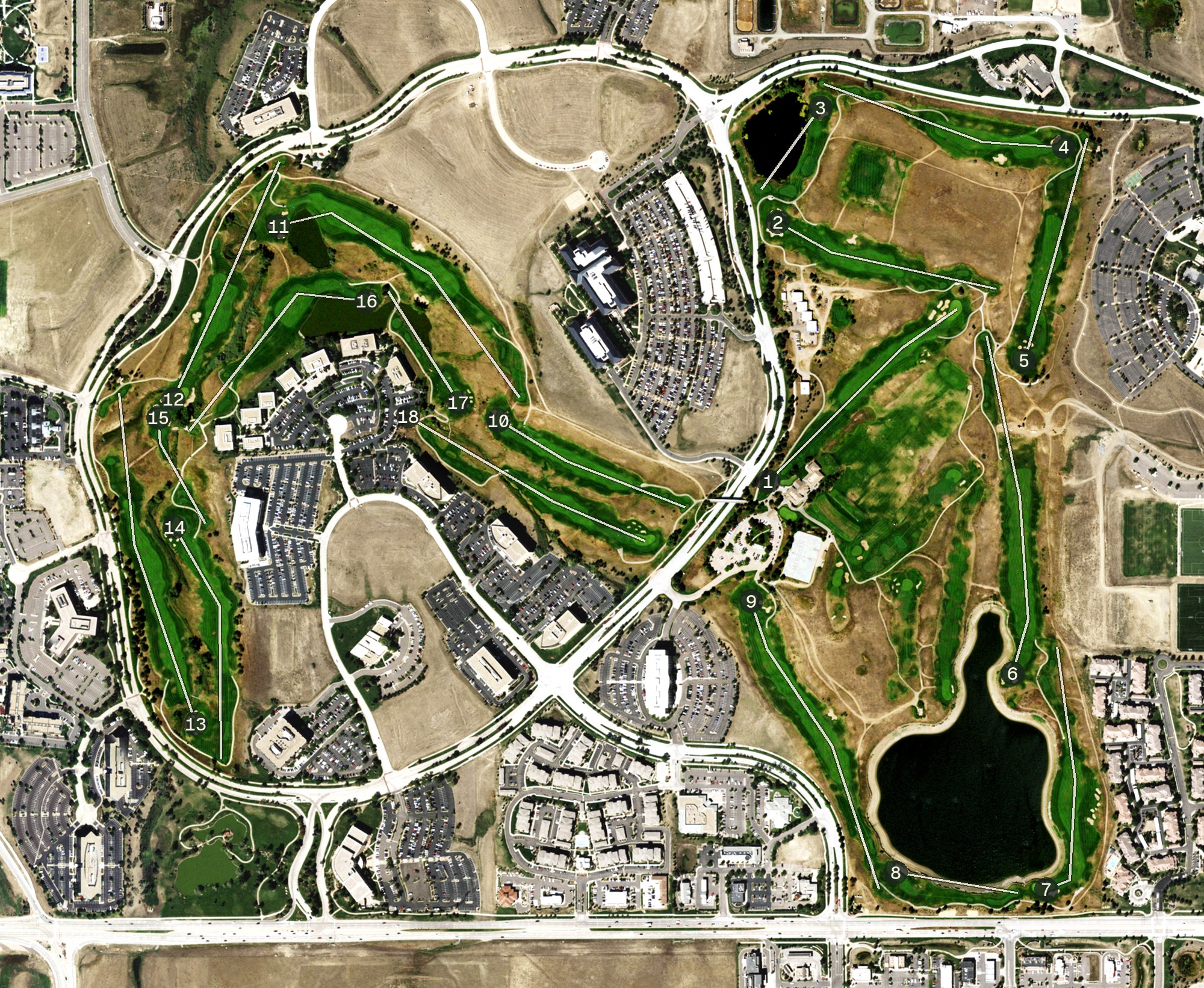 Aerial view of Meridian Golf Club, CO