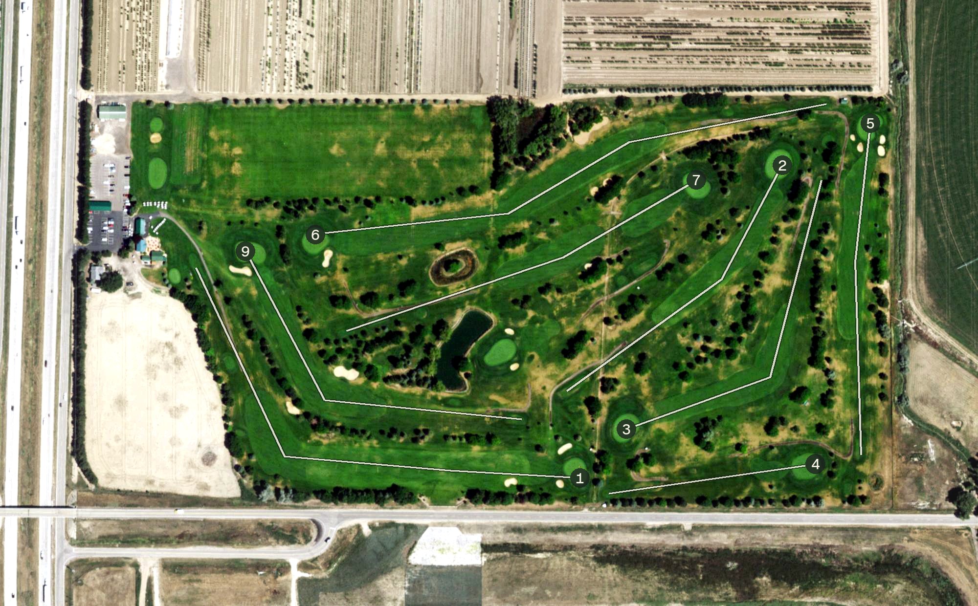 Aerial view of Mountain Vista Golf Course, CO