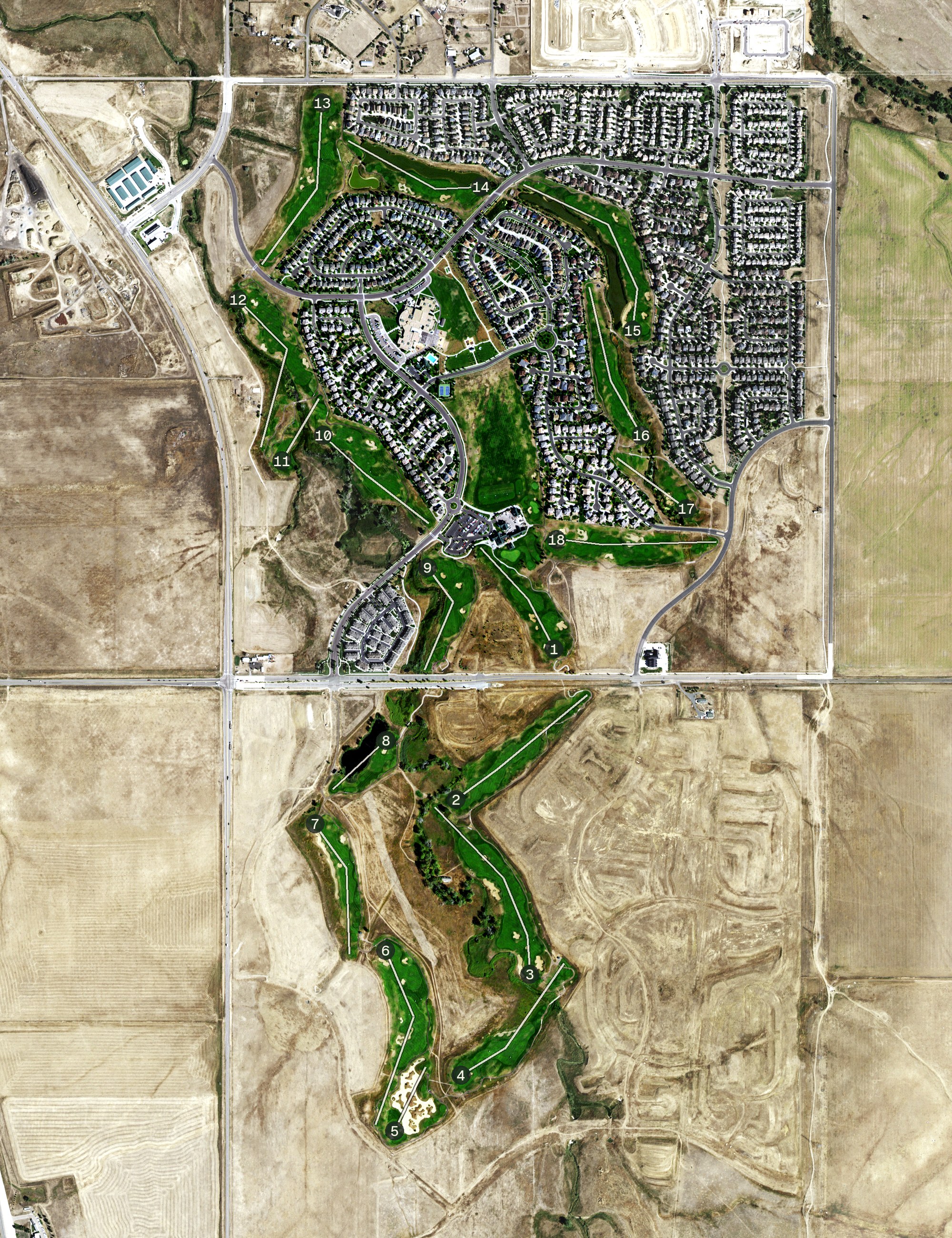 Aerial view of Murphy Creek Golf Course, CO