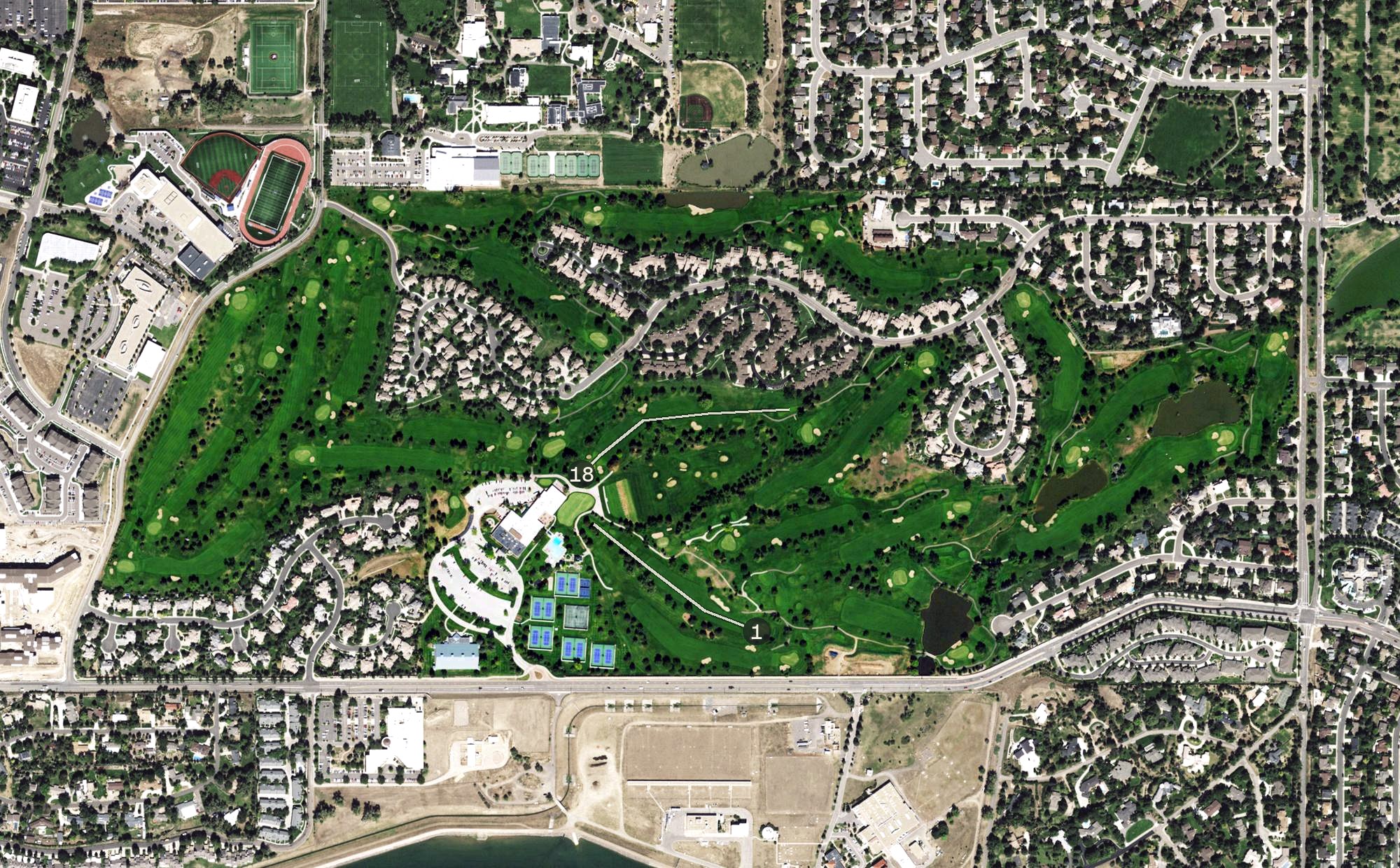 Aerial view of Pinehurst Country Club, CO
