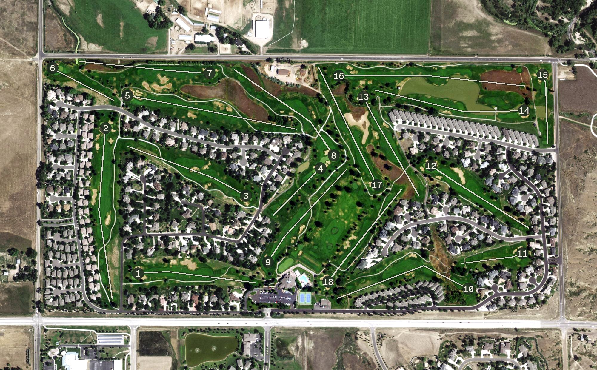 Aerial view of Ptarmigan Country Club, CO