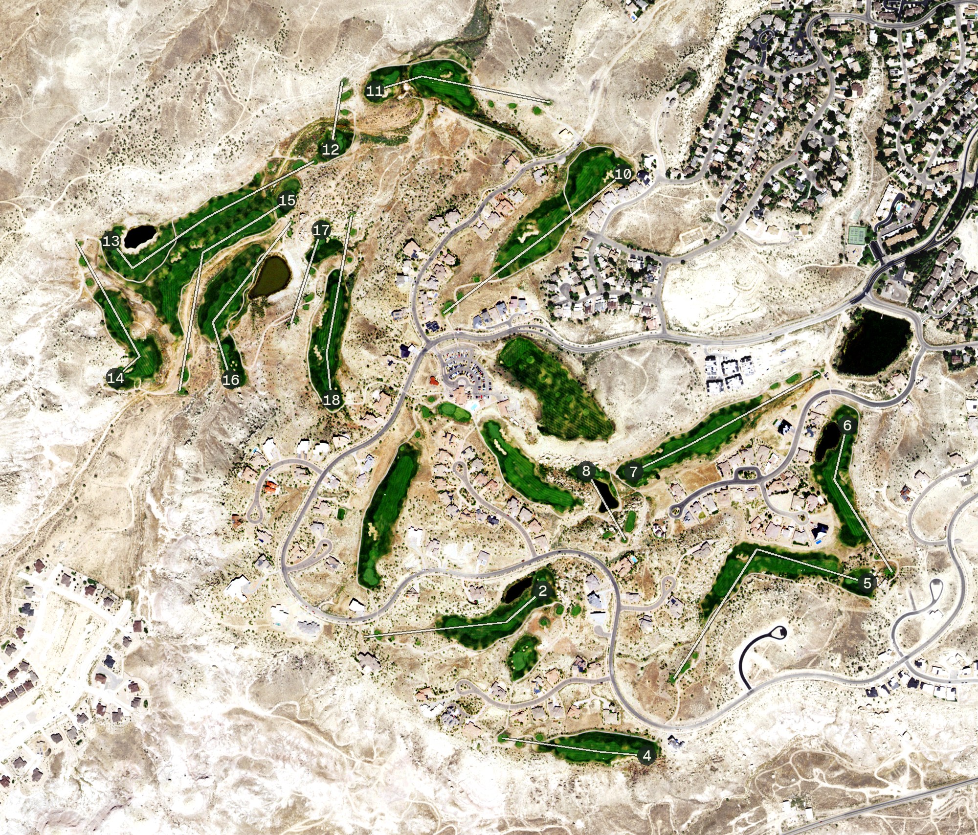 Aerial view of Redlands Mesa Golf Course, CO