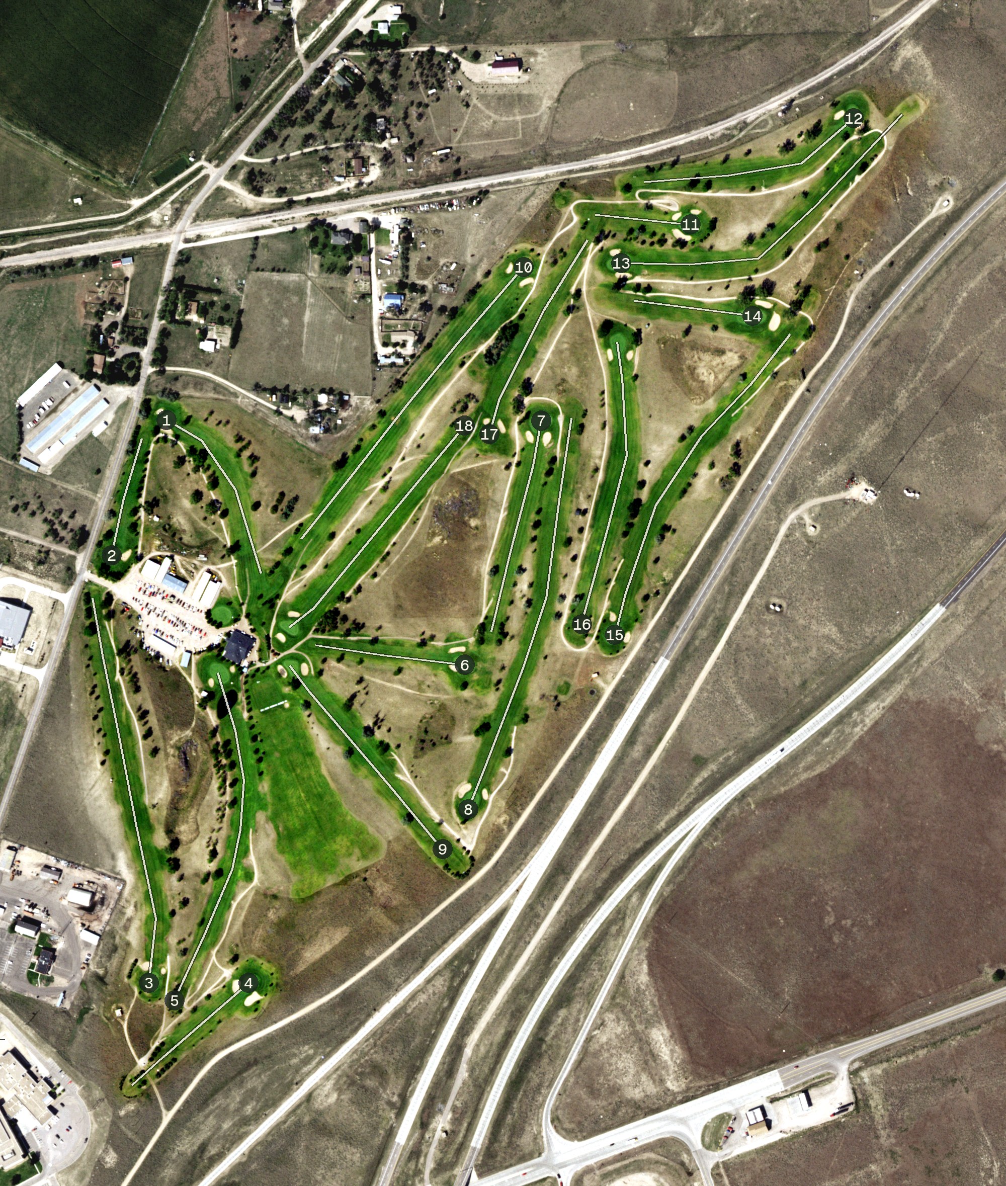 Aerial view of Riverview Golf Club, CO