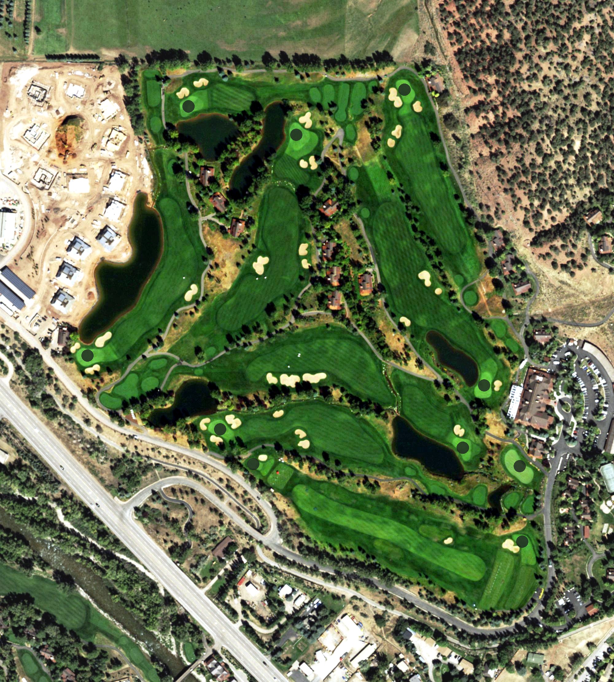Aerial view of Roaring Fork Club, CO