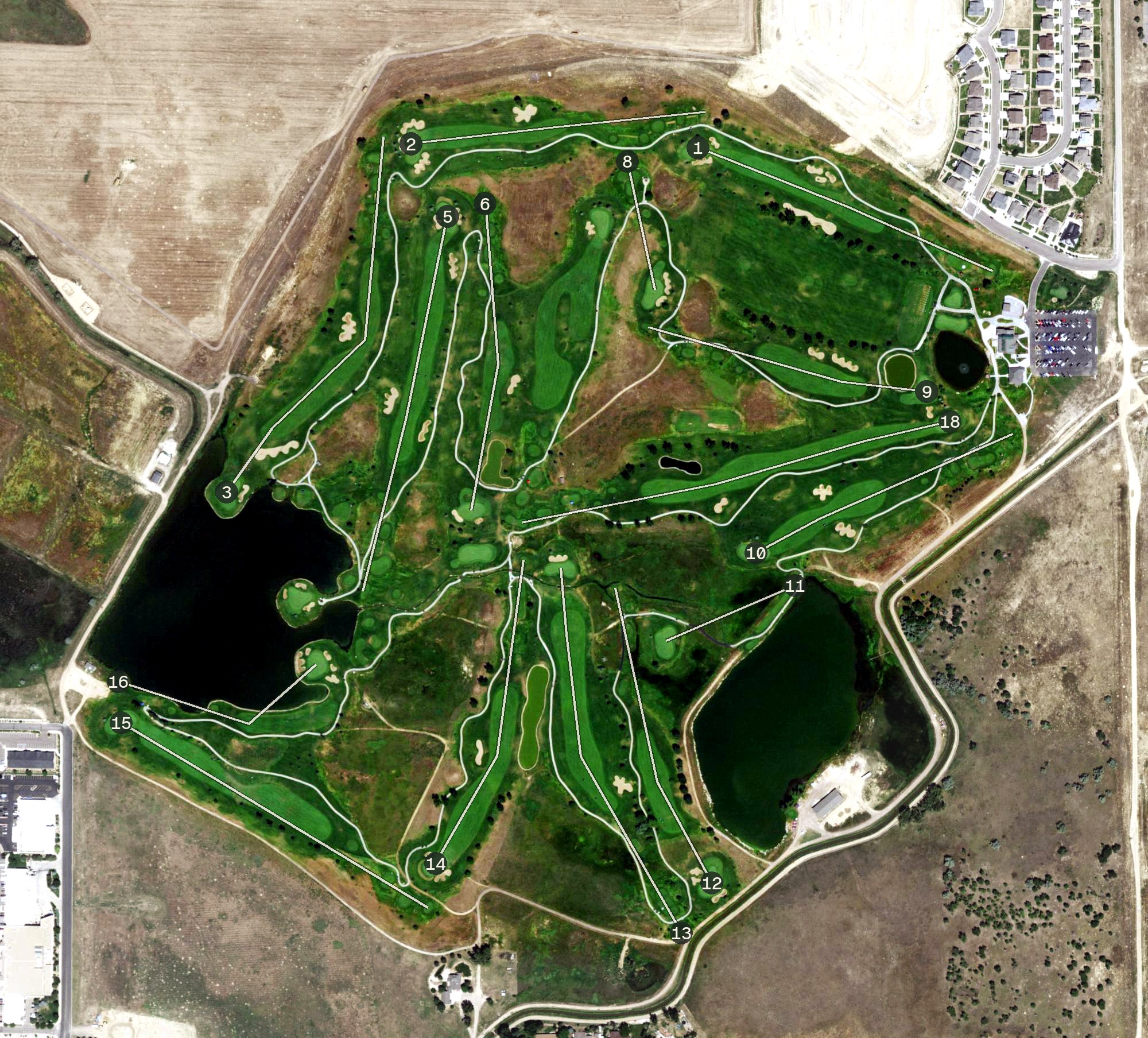 Aerial view of Saddleback Golf Course, CO