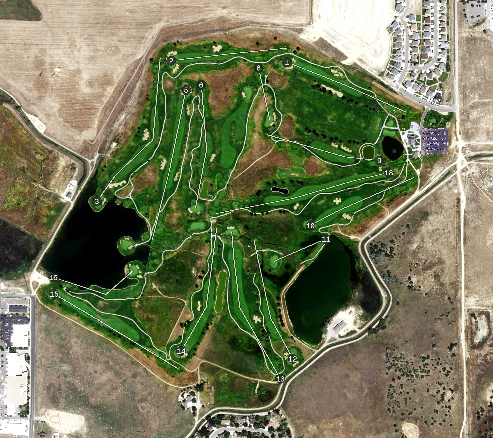 Aerial view of Saddleback Golf Course, CO