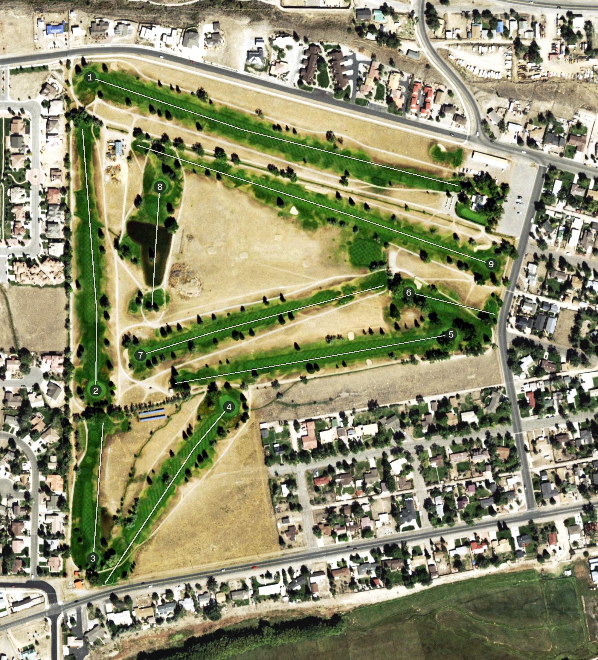 Aerial view of Salida Golf Club, CO