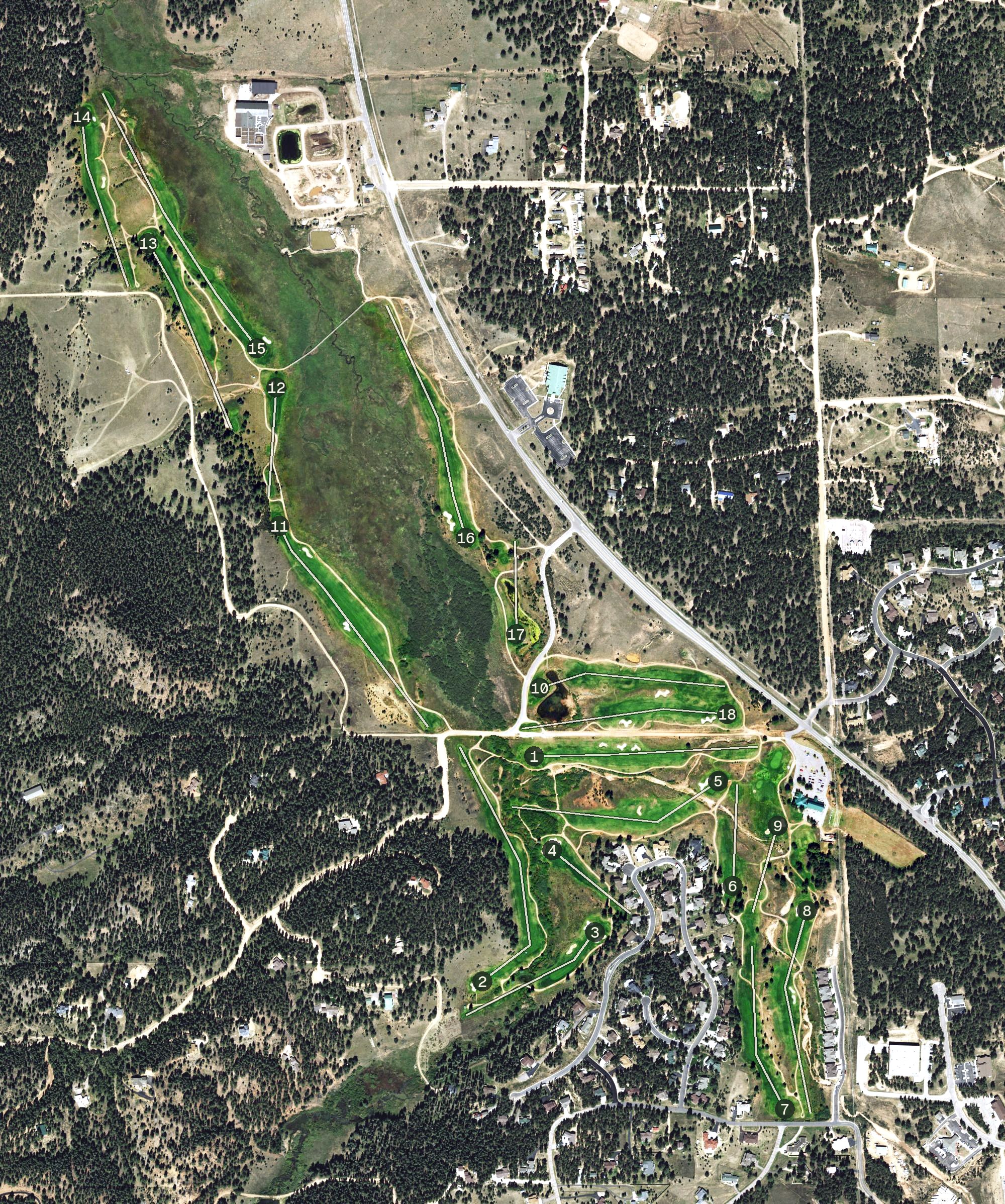Aerial view of Shining Mountain Golf Club, CO