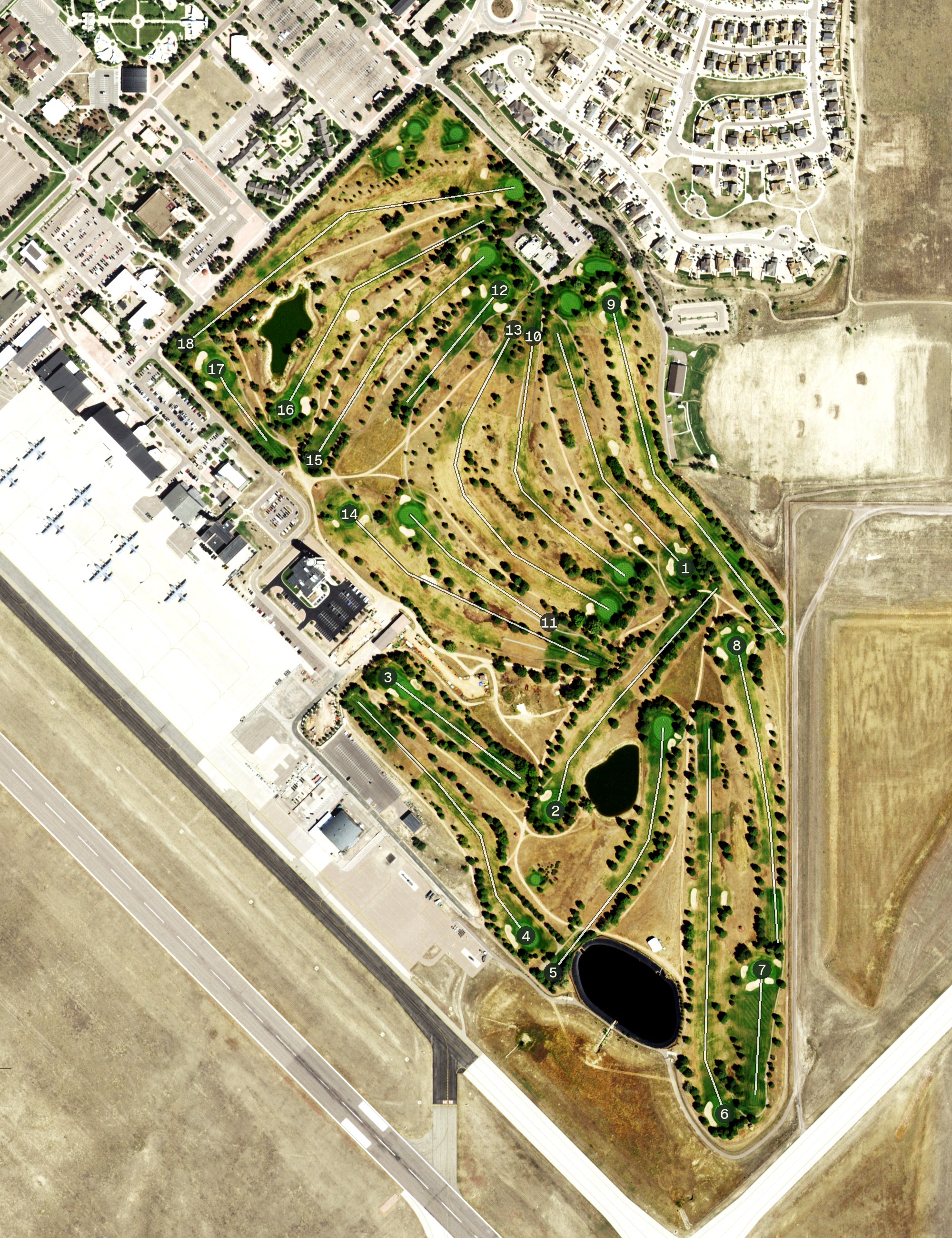 Aerial view of Silver Spruce Golf Course, CO