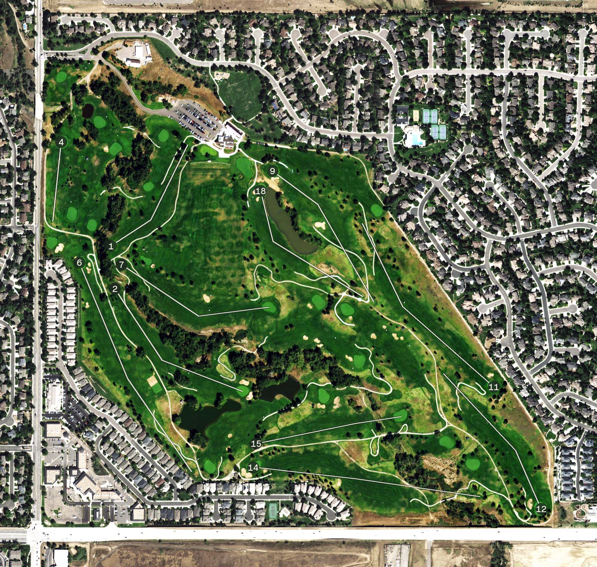Aerial view of South Suburban, CO