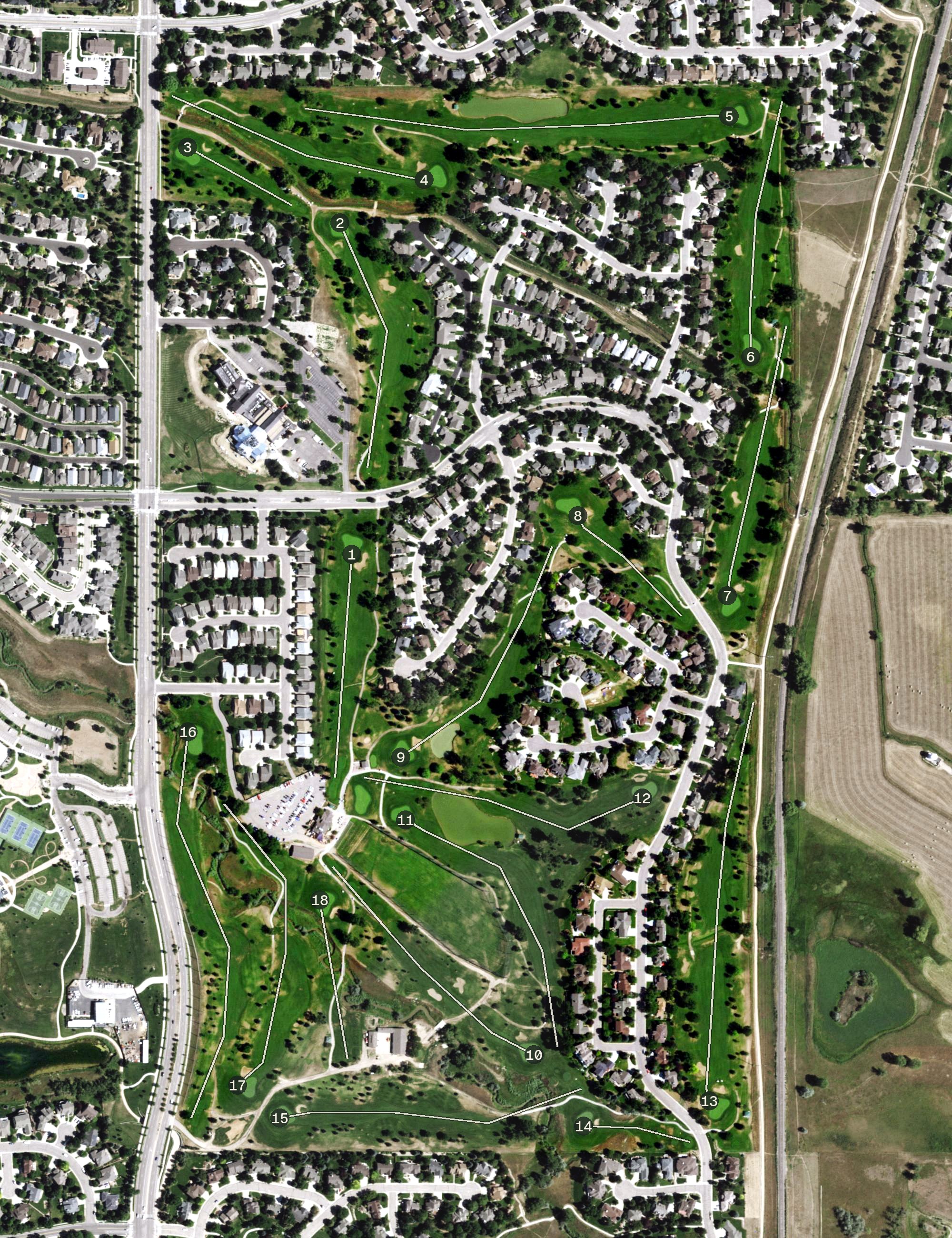 Aerial view of Southridge Golf Course, CO