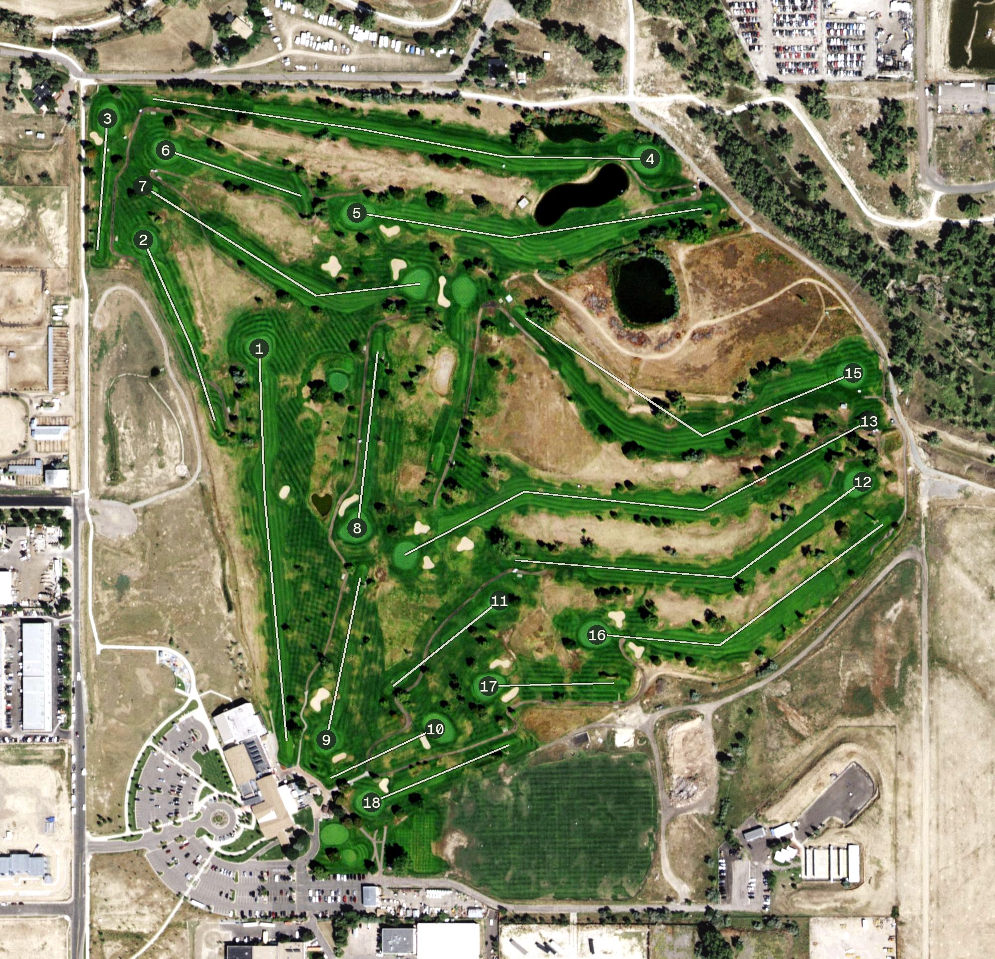 Aerial view of Springhill Golf Course, CO