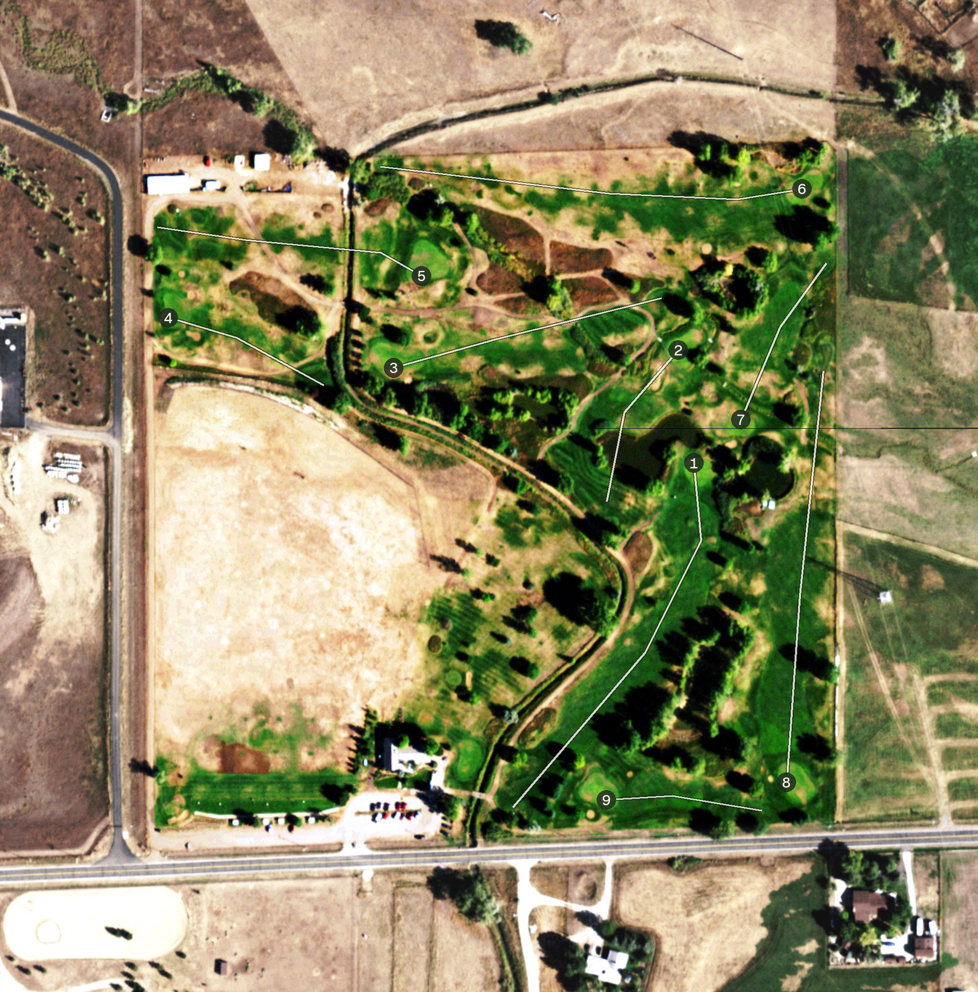 Aerial view of Stoney Creek Golf Course, CO