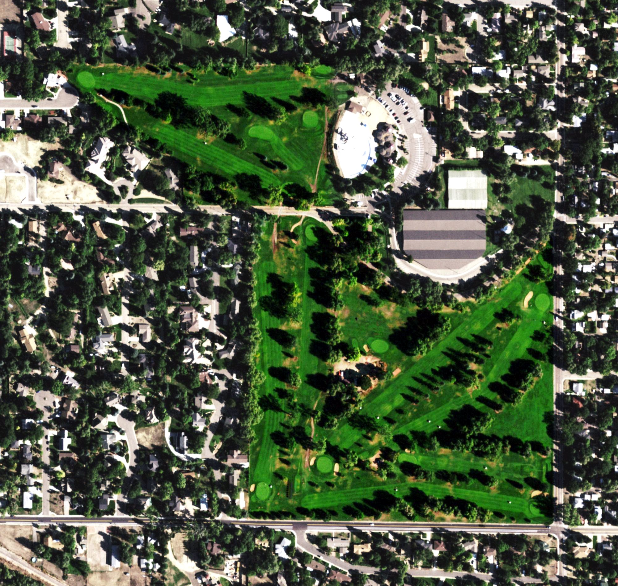 Aerial view of Sunset Golf Course, CO