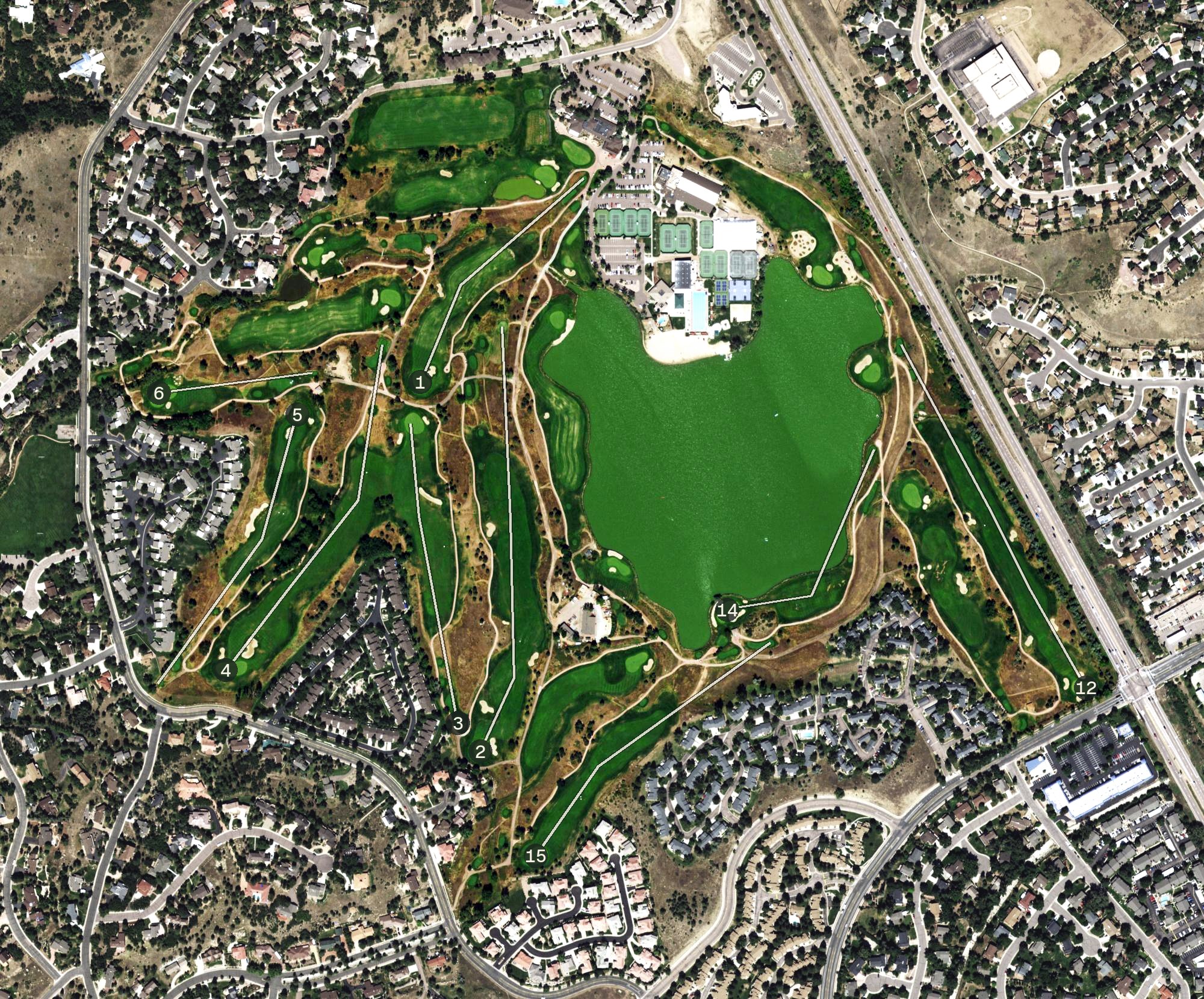 Aerial view of The Country Club of Colorado, CO