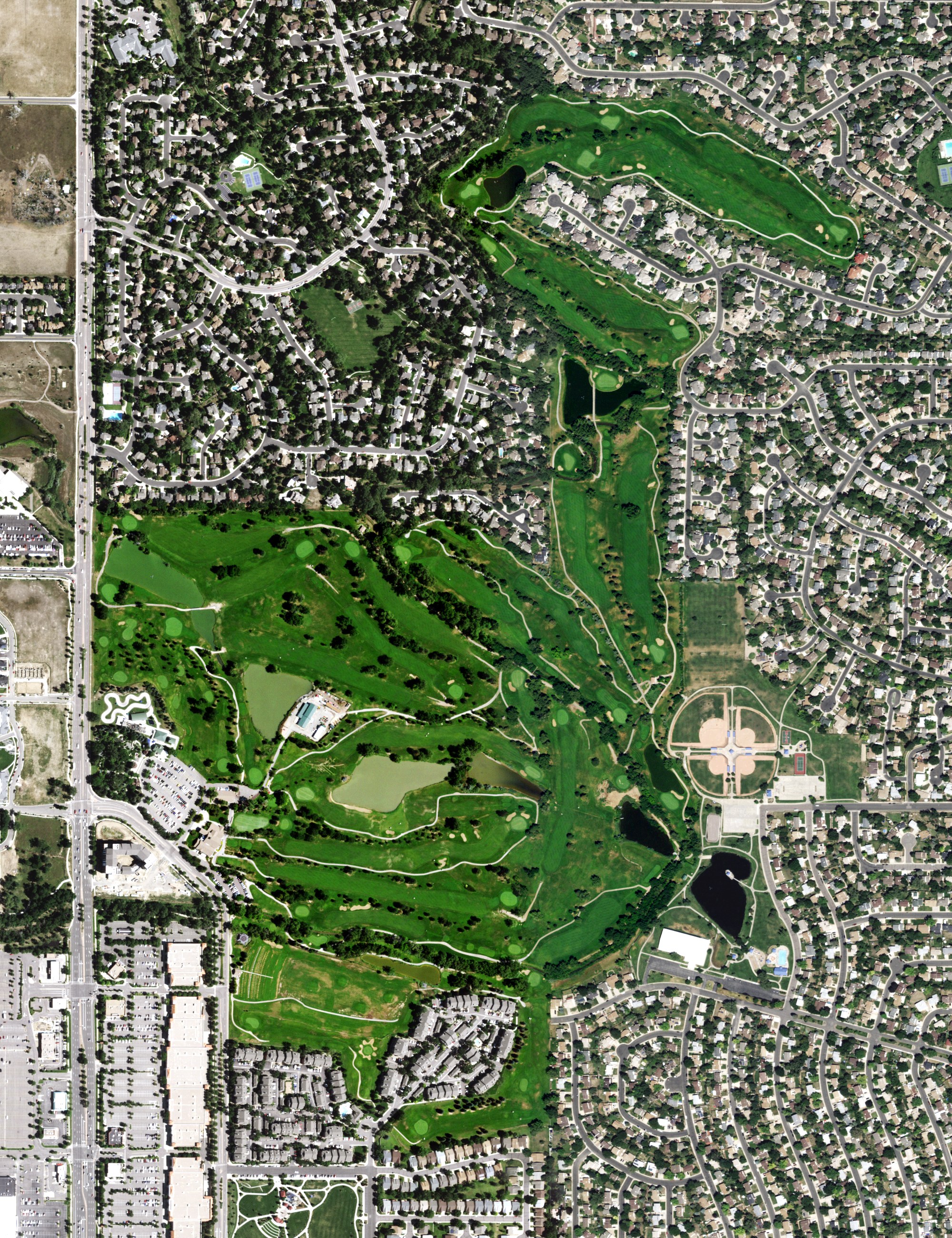 Aerial view of The Greg Mastriona Golf Courses at Hyland Hills, CO