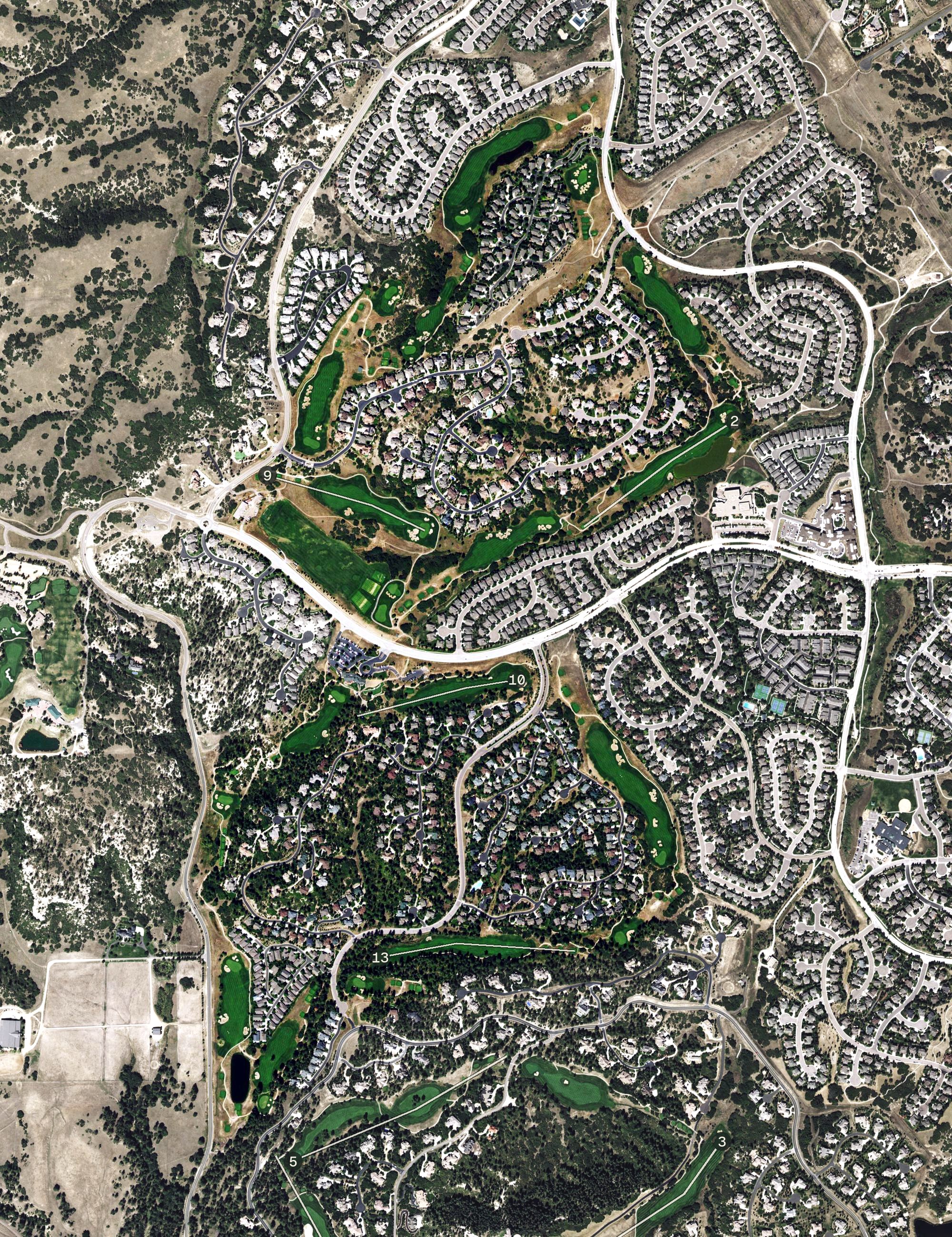 Aerial view of The Ridge at Castle Pines, CO