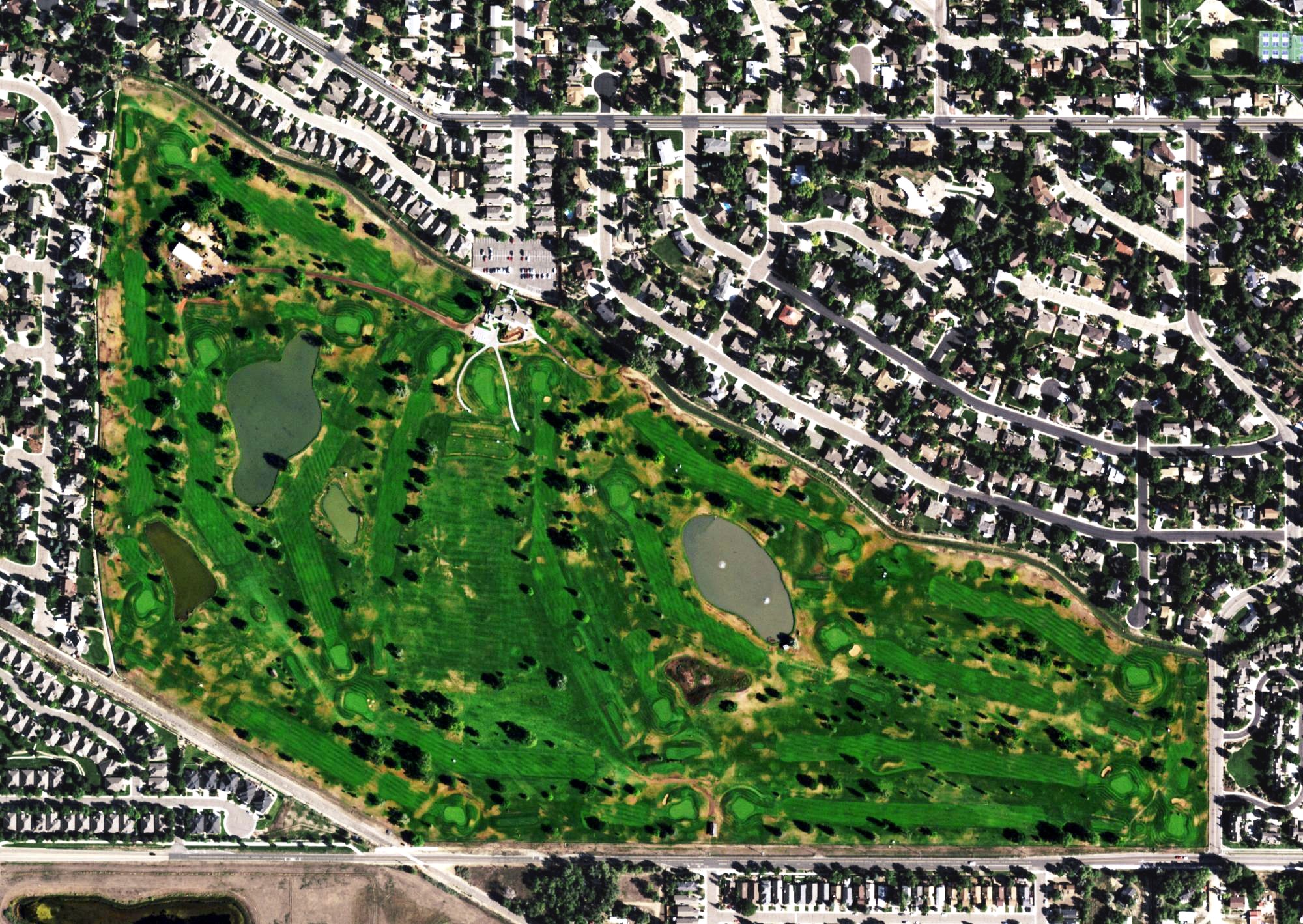 Aerial view of Twin Peaks Golf Course, CO
