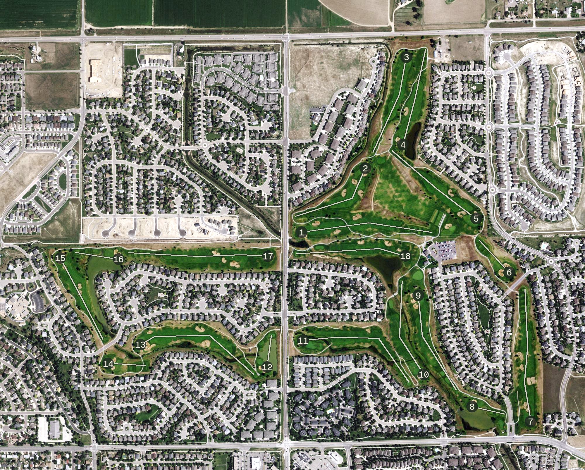 Aerial view of Ute Creek Golf Course, CO