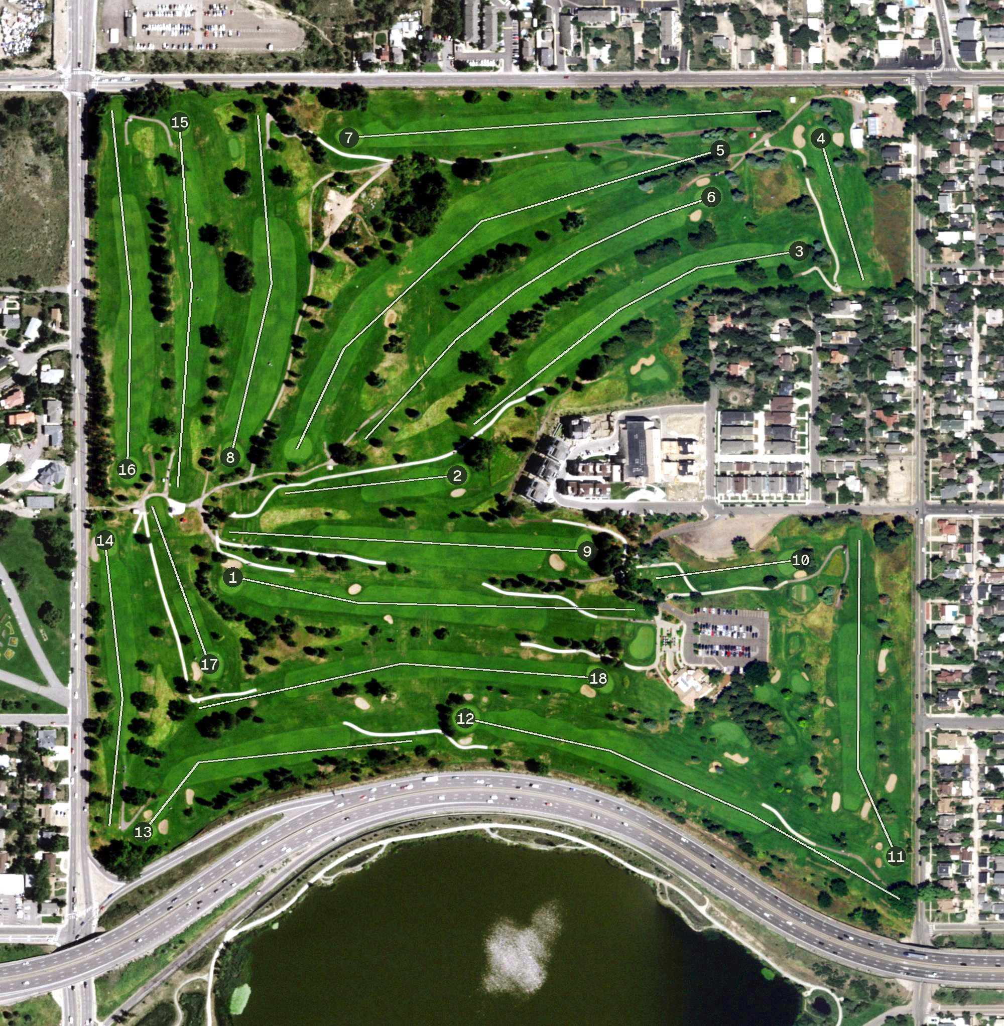 Aerial view of Willis Case Golf Course, CO