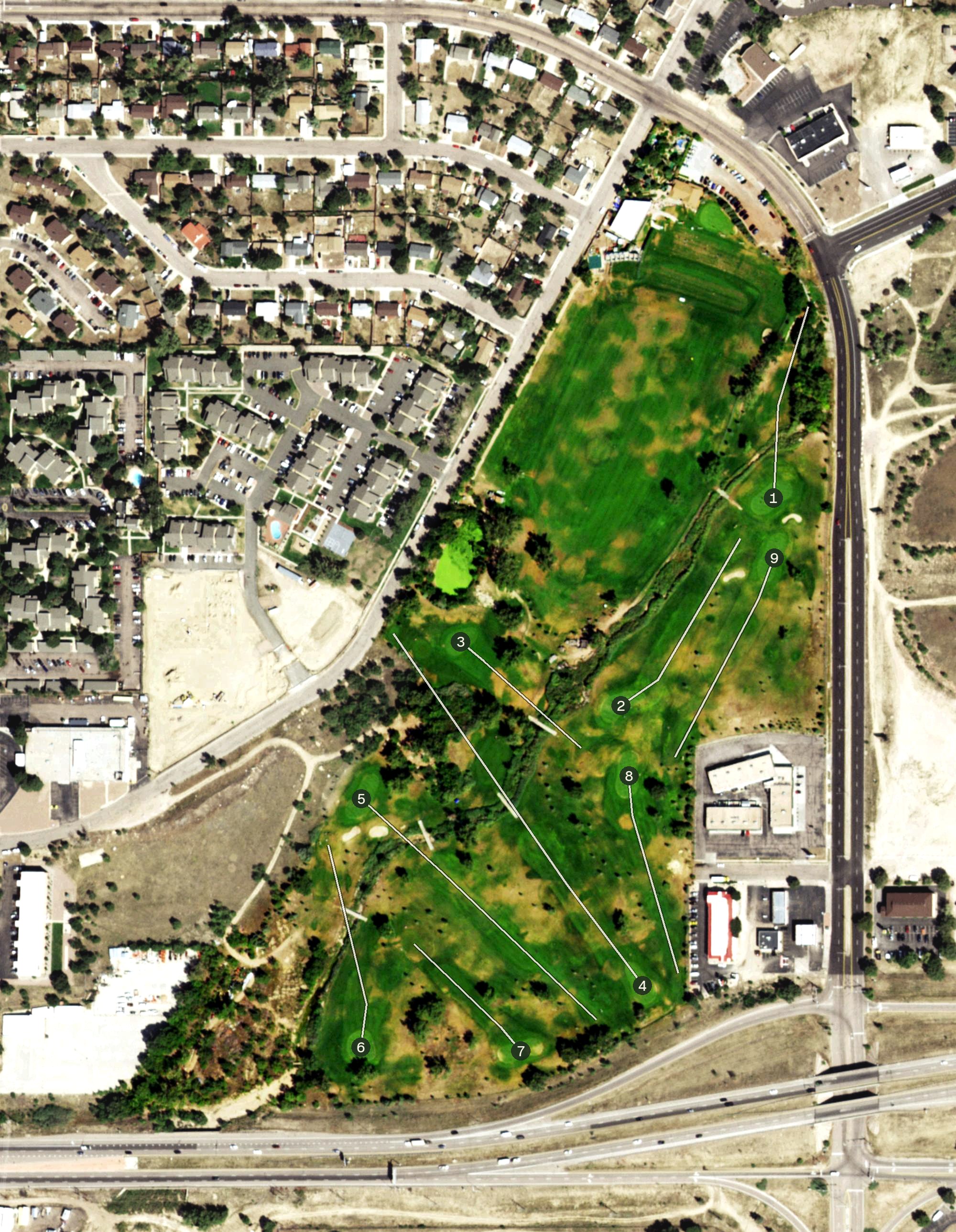 Aerial view of World Golf & Sand Creek G.C., CO