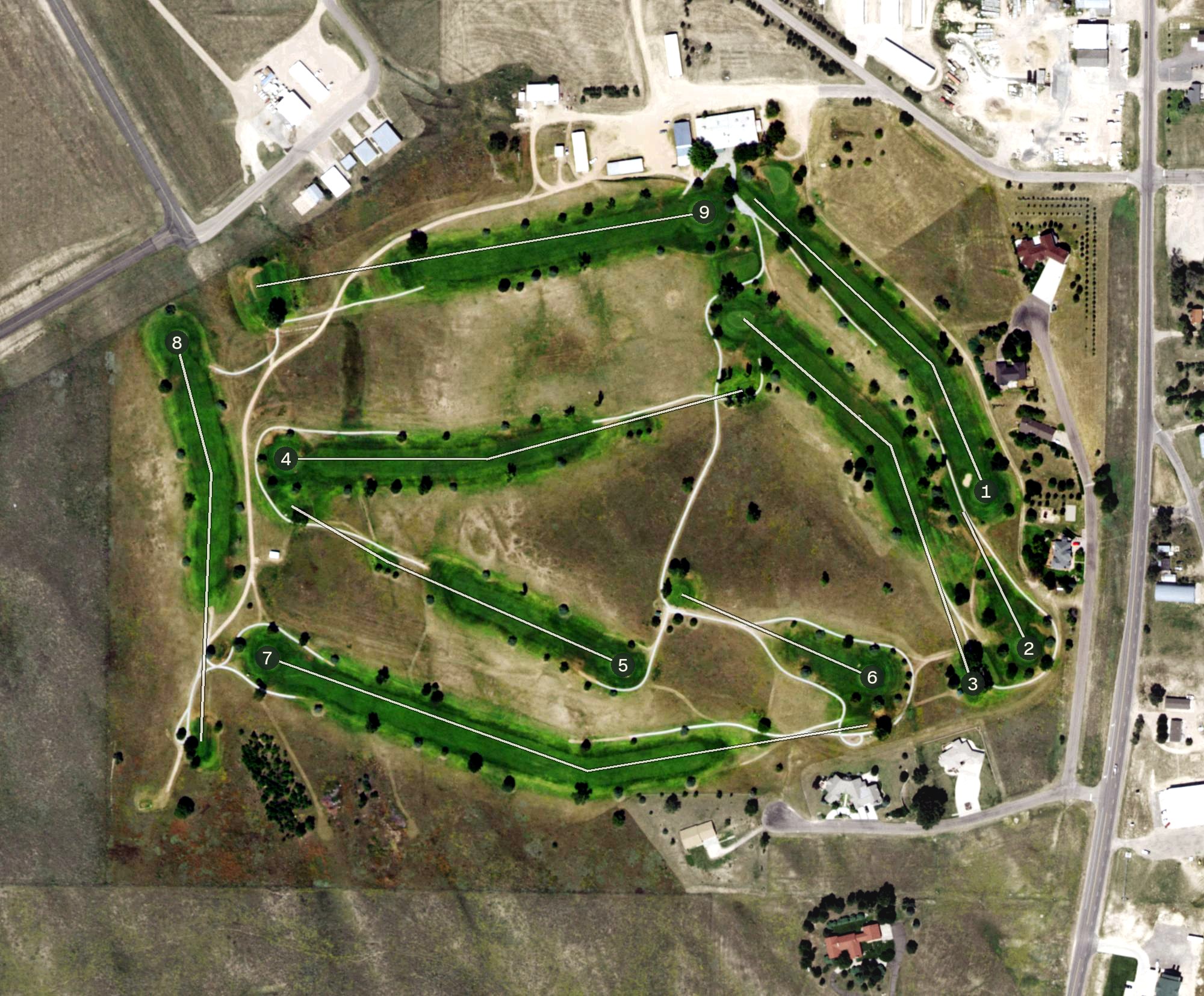 Aerial view of Wray Golf Course, CO