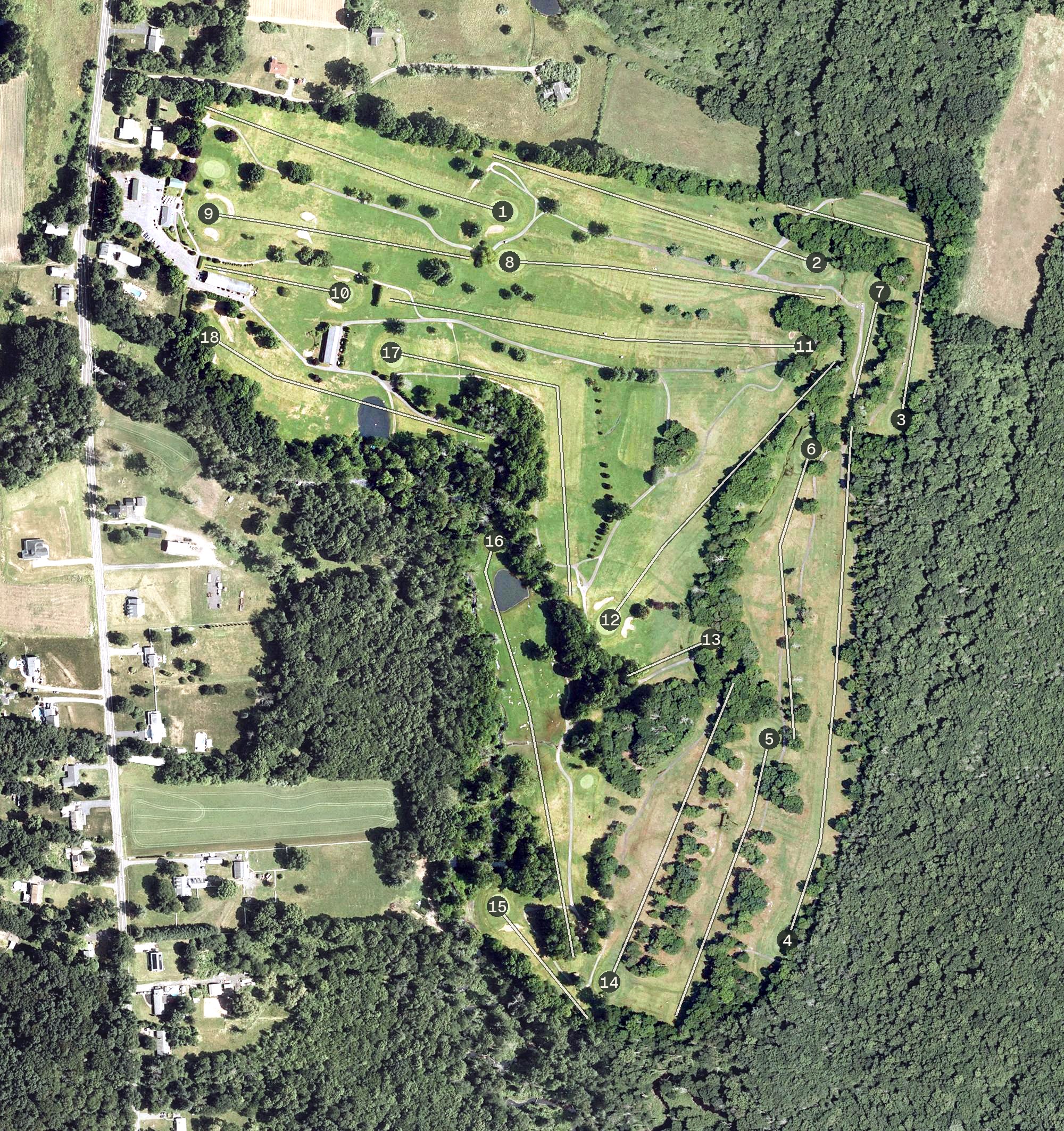 Aerial view of Airways Golf Course, CT