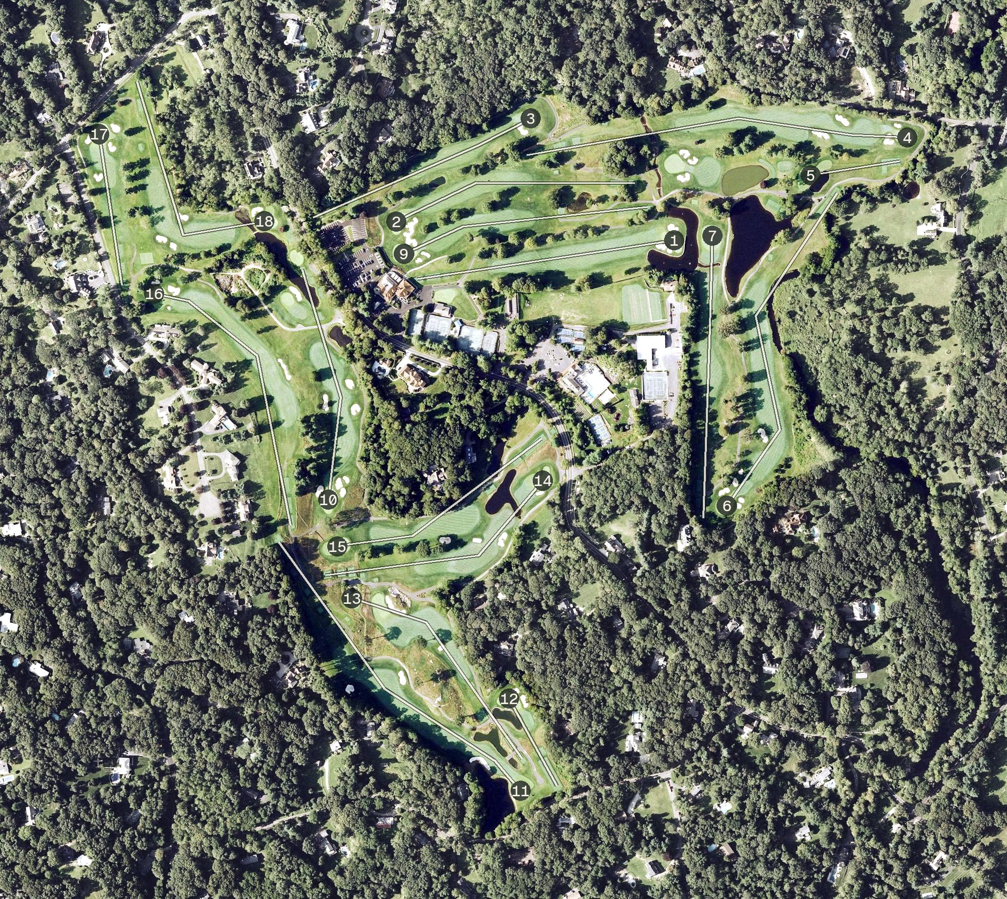 Aerial view of Aspetuck Valley Country Club, CT