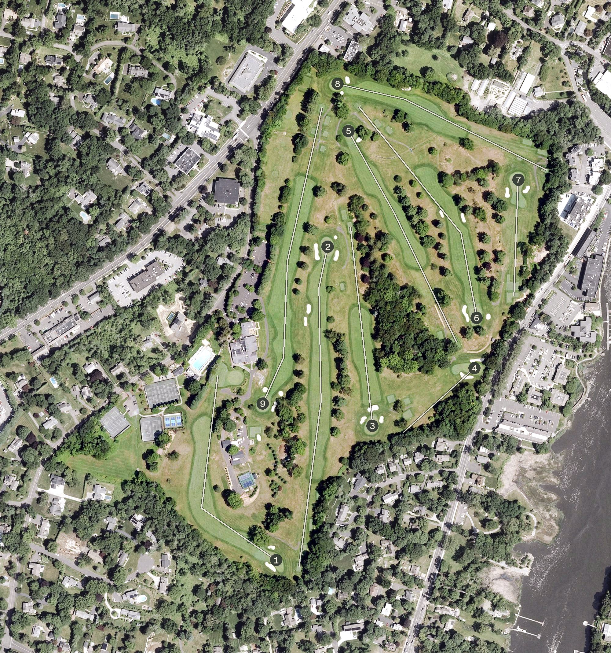 Aerial view of Birchwood Country Club, CT