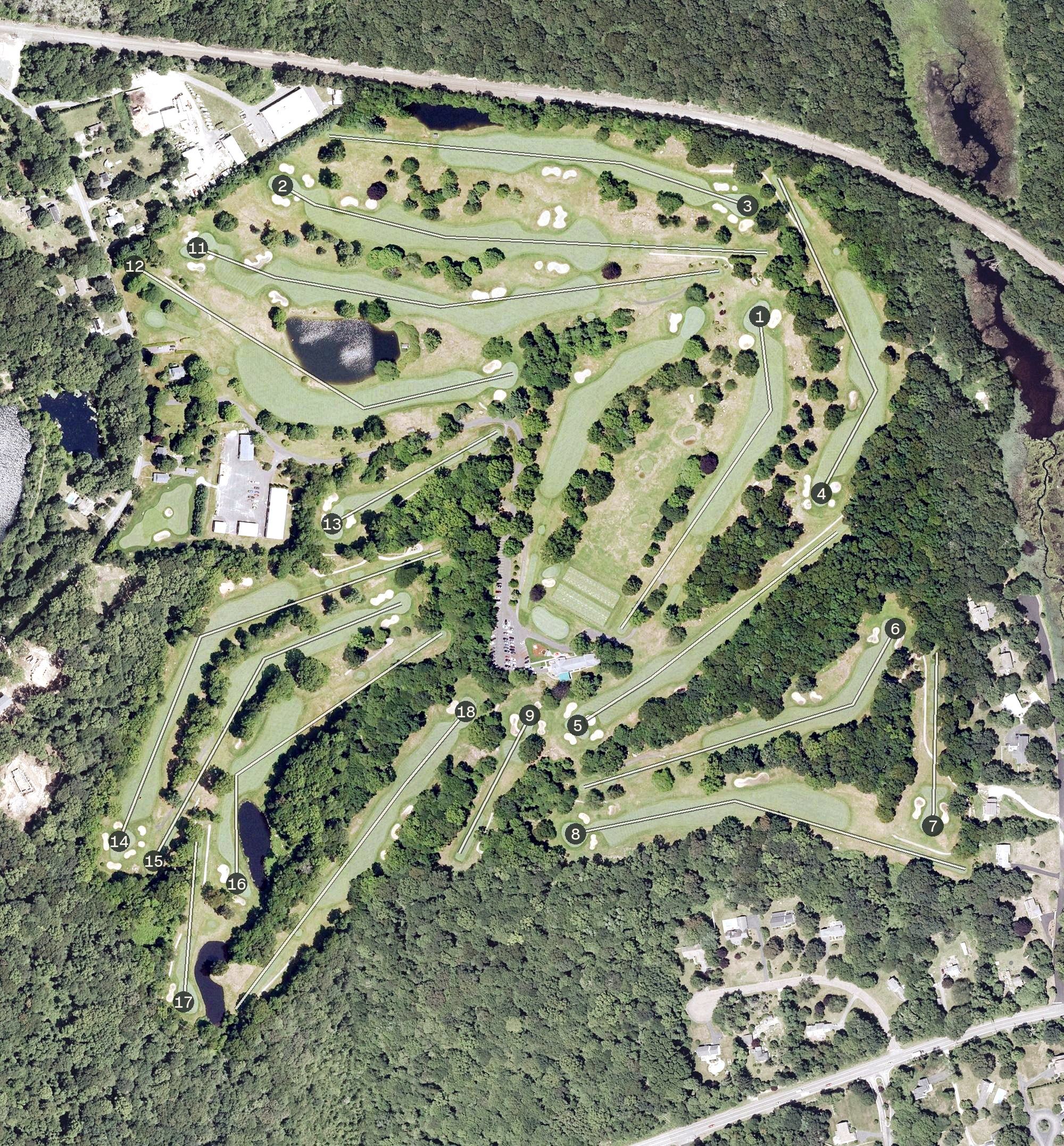 Aerial view of Black Hall Club, CT