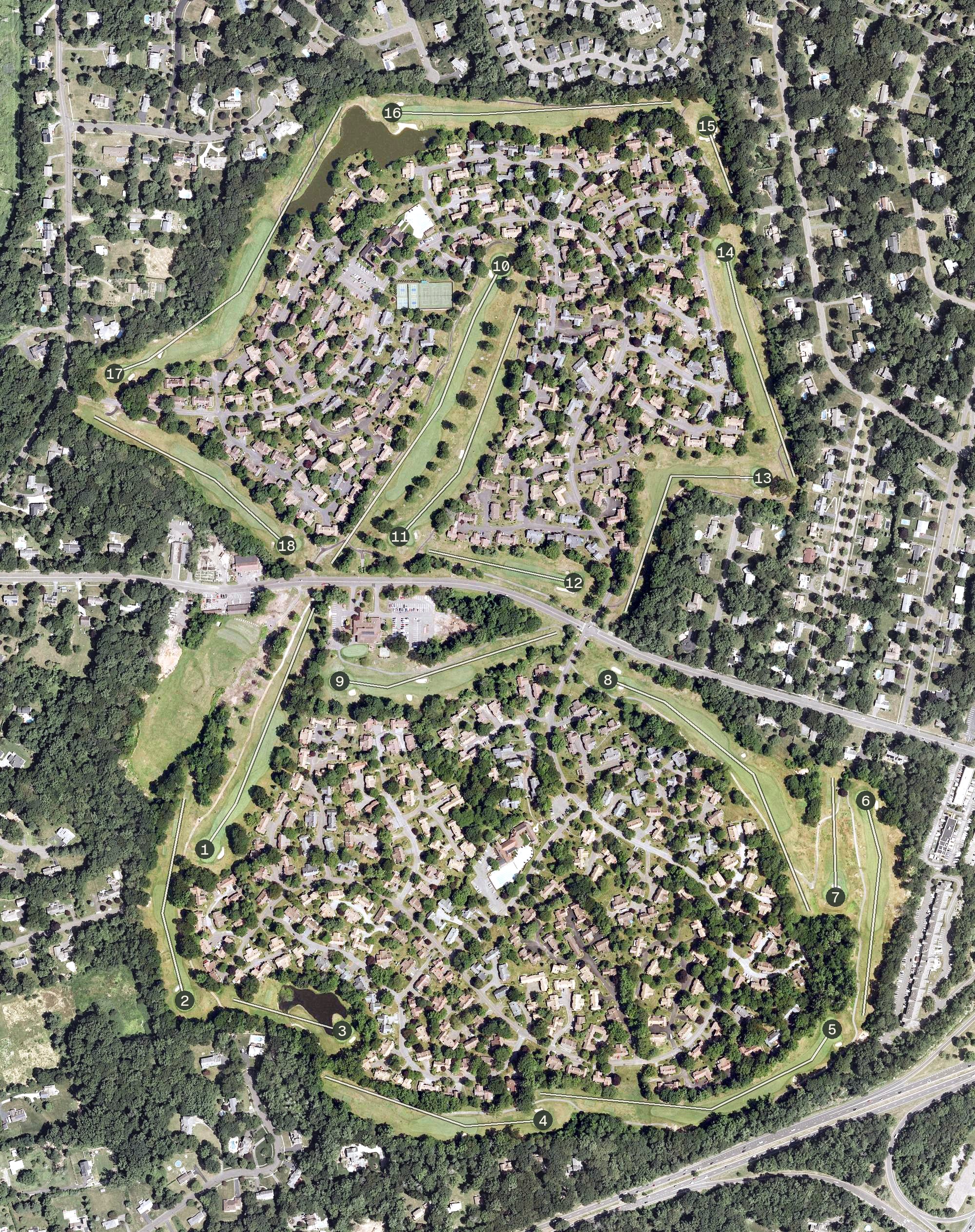Aerial view of Blackhawk Country Club, CT
