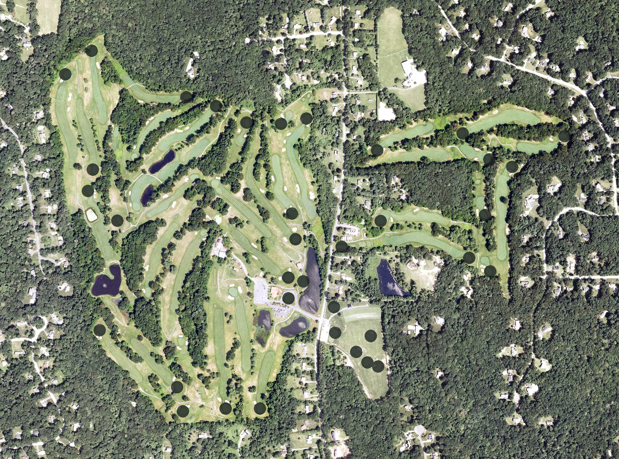 Aerial view of Blackledge Country Club, CT