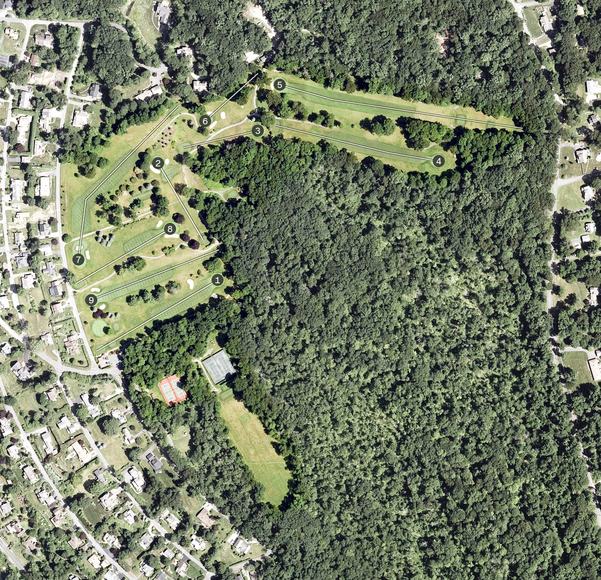 Aerial view of Candlewood Lake Golf and Country Club, CT