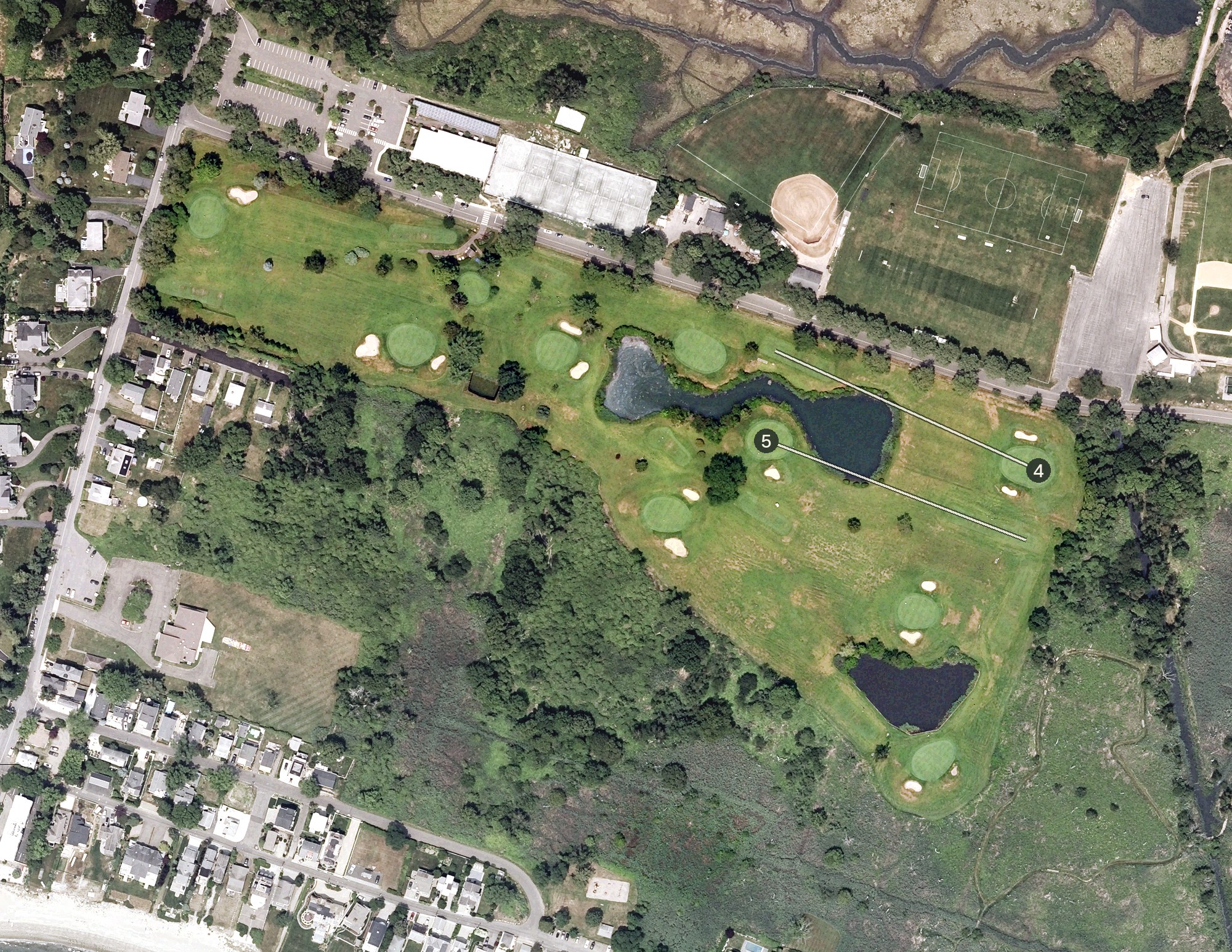 Aerial view of Carl Dickman Par 3 Golf Course, CT
