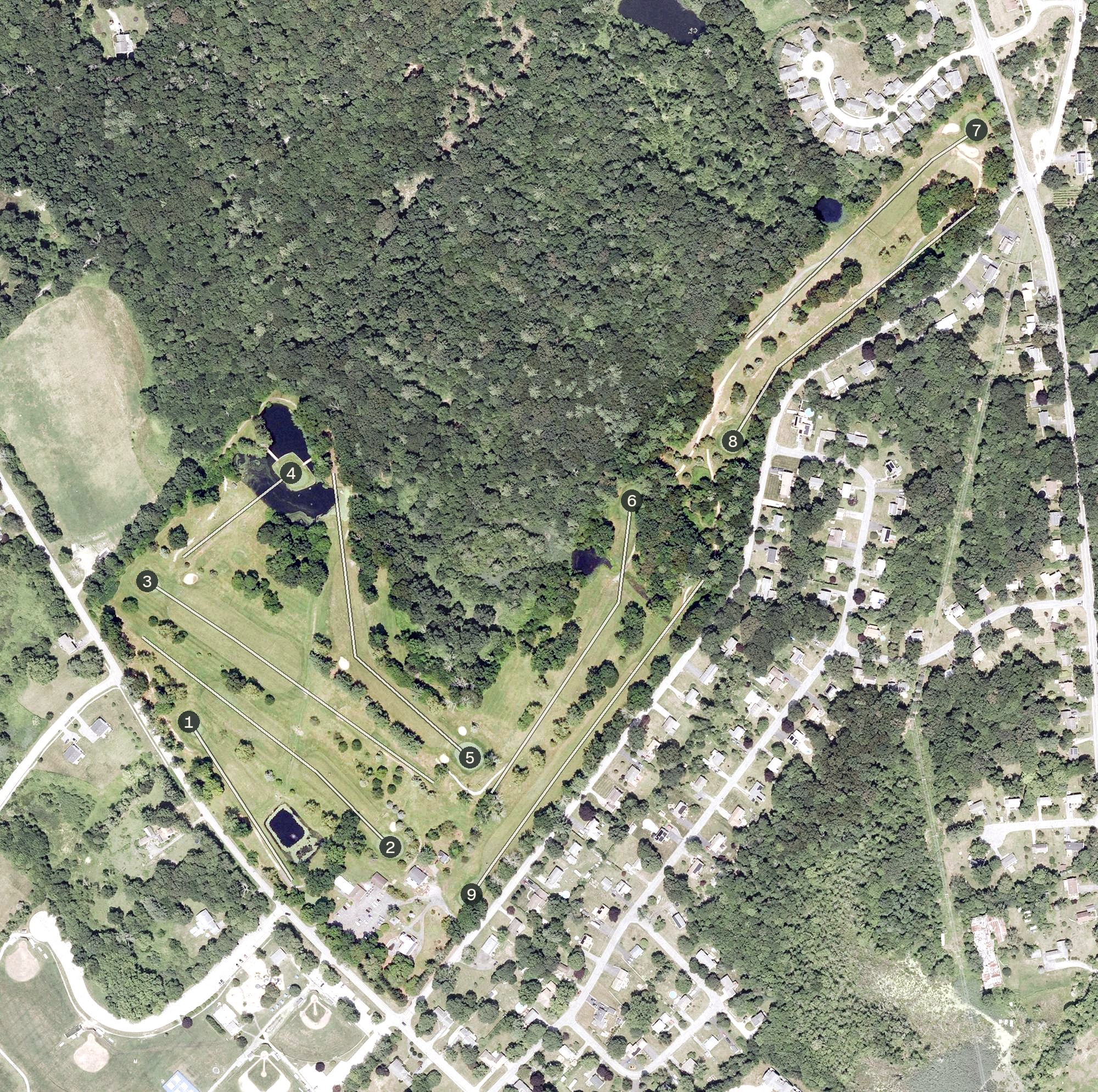 Aerial view of Chanticlair Golf Course, CT