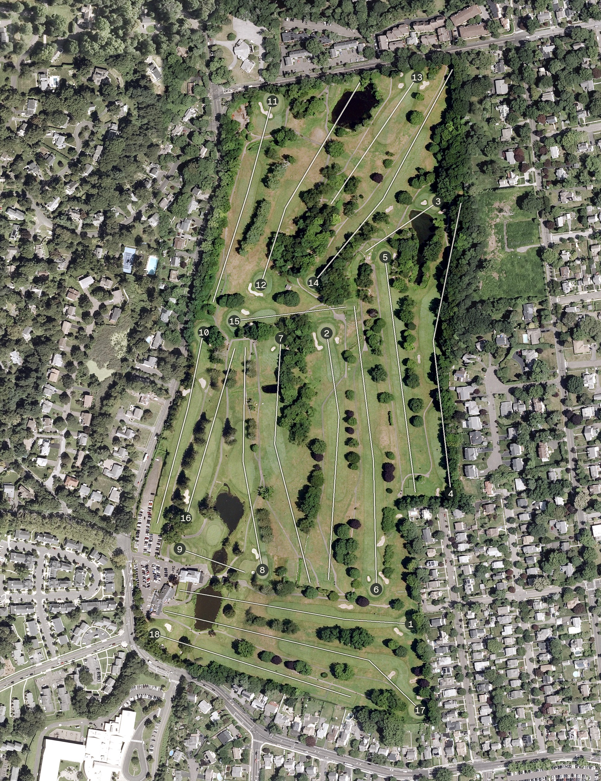 Aerial view of E. Gaynor Brennan Golf Course, CT