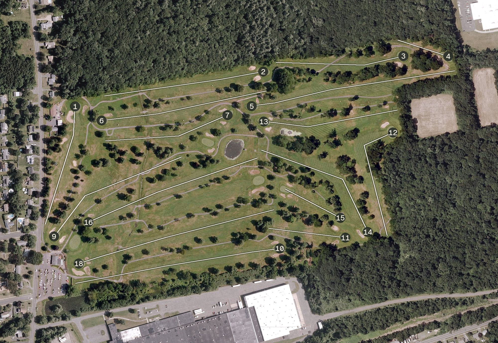 Aerial view of East Hartford Golf Club, CT