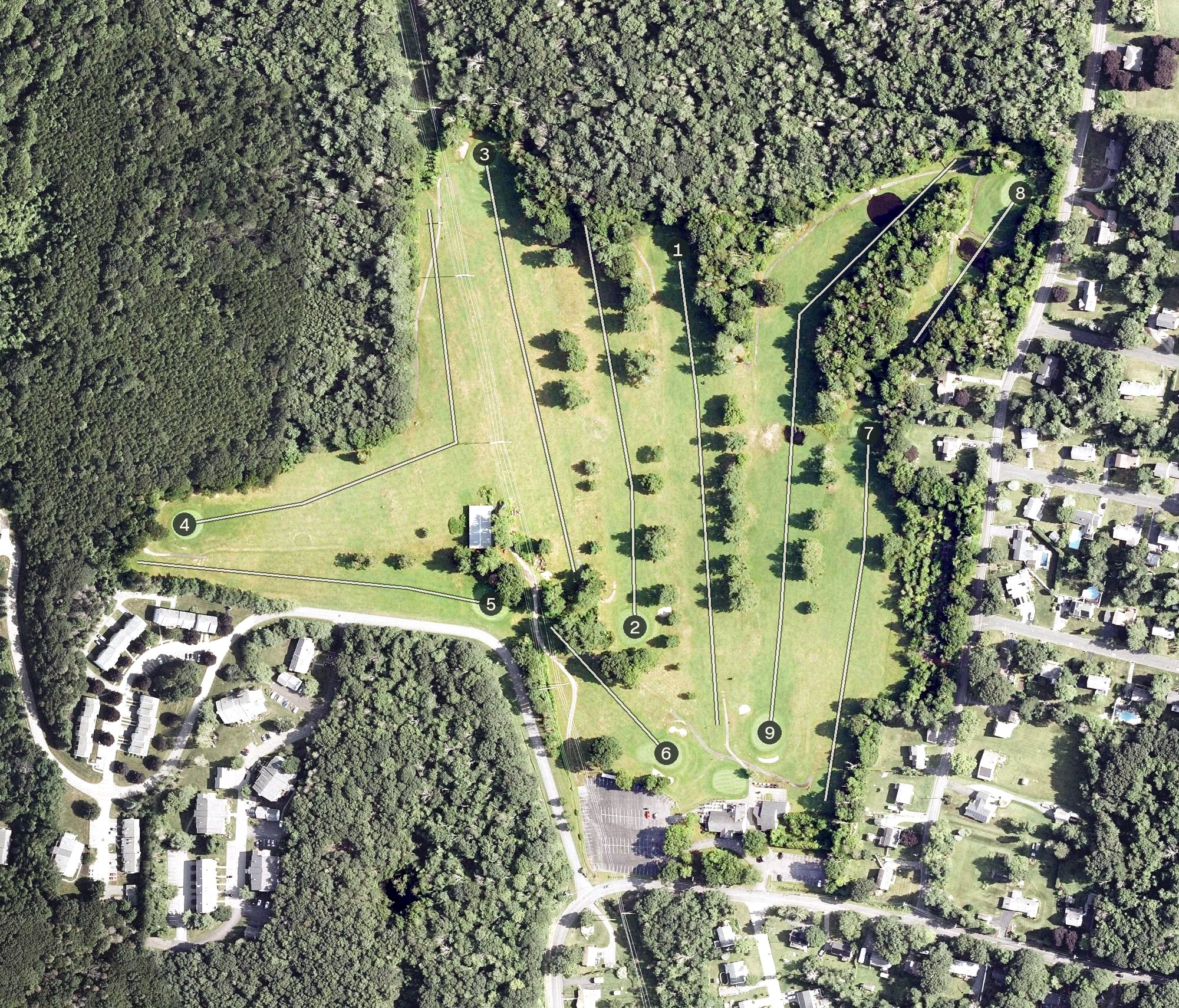 Aerial view of Eastwood Country Club, CT