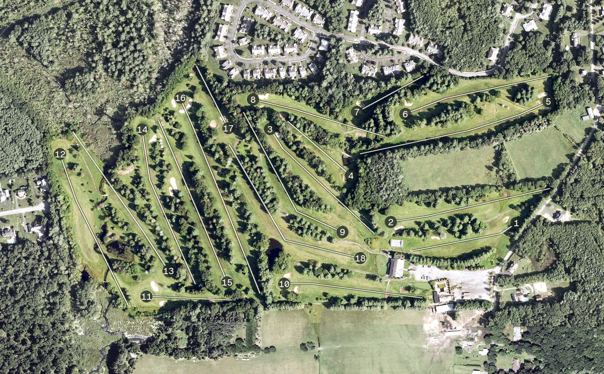Aerial view of Elmcrest Country Club, CT