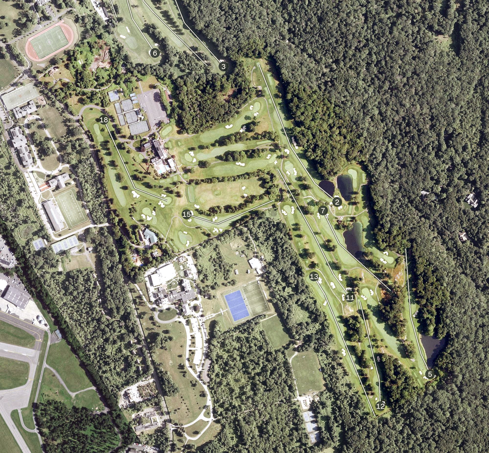 Aerial view of Fairview Country Club, CT