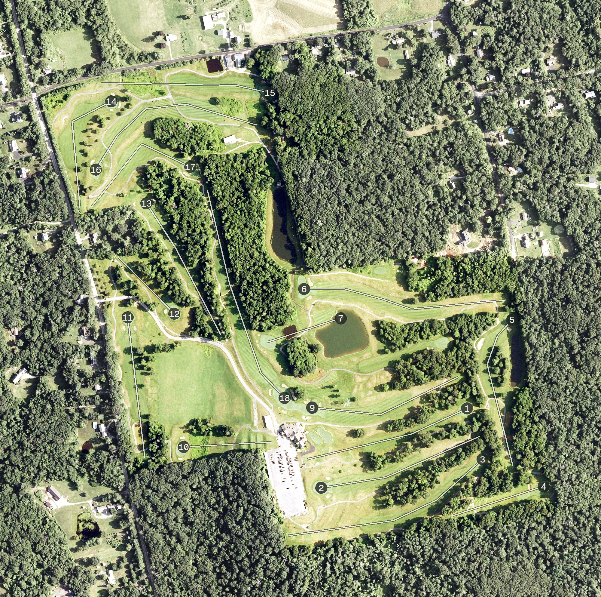 Aerial view of Fairview Farm Golf Course, CT