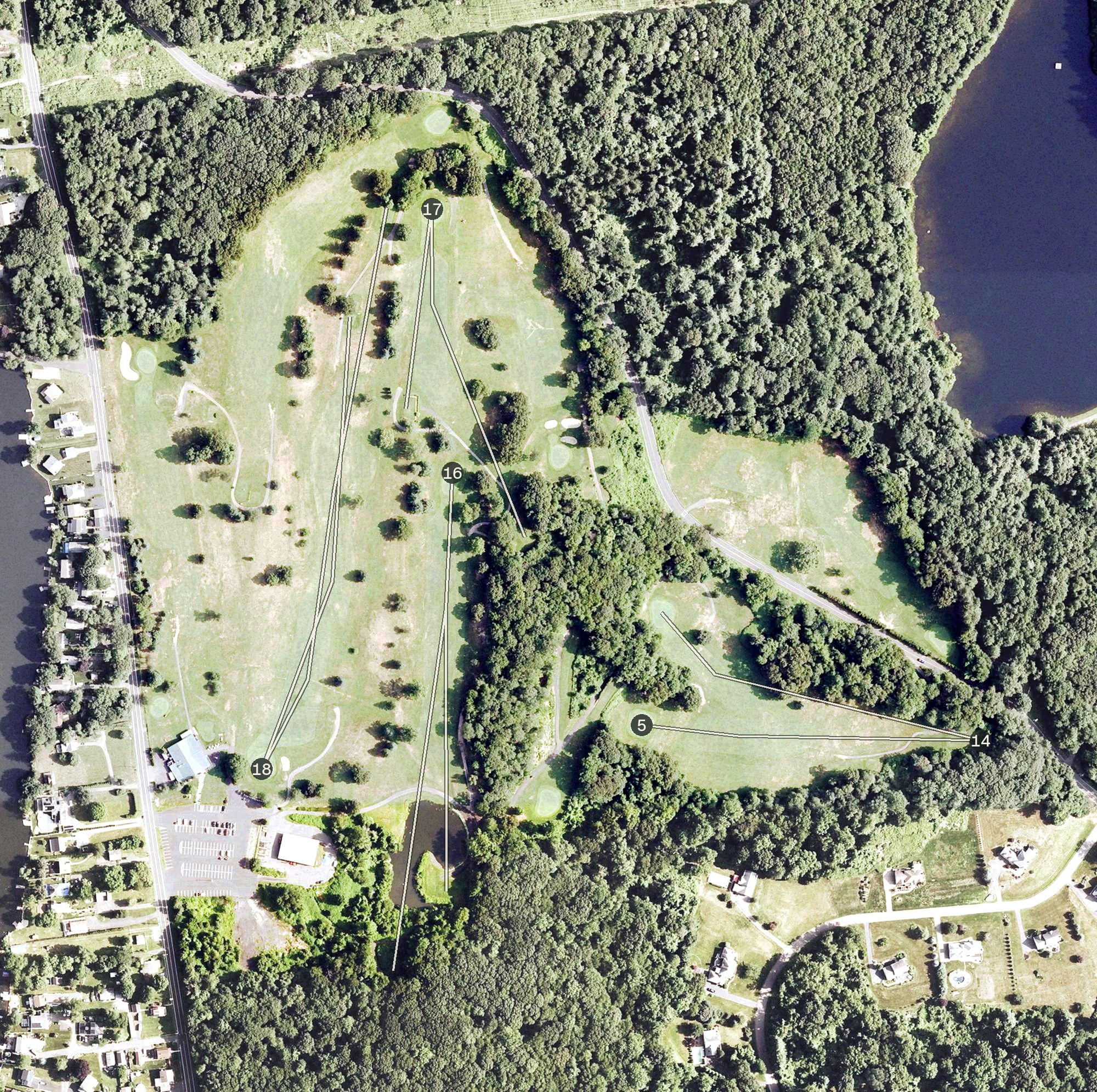 Aerial view of Farmingbury Hills Golf Course, CT