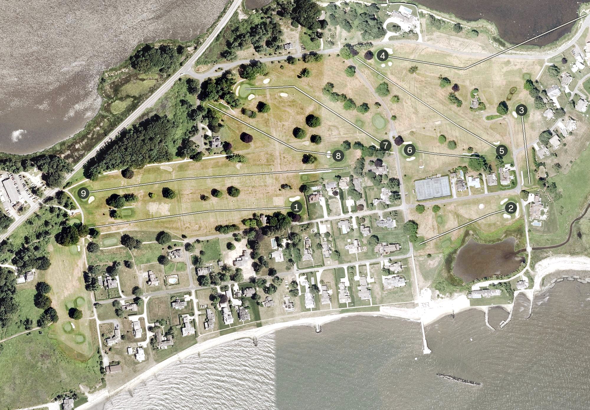Aerial view of Fenwick Golf Club, CT
